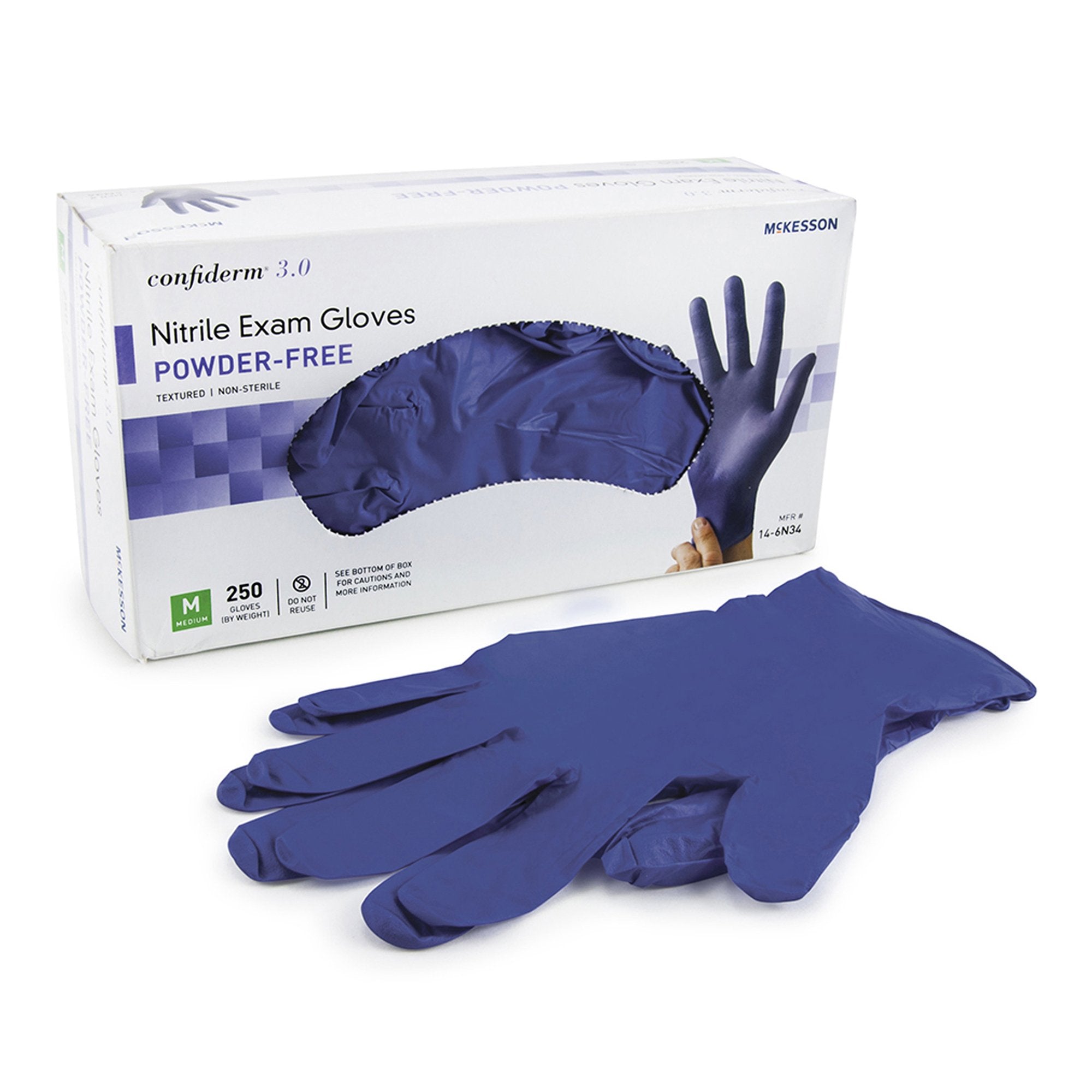 McKesson Confiderm® 4.5C Nitrile Exam Glove, Medium, Blue