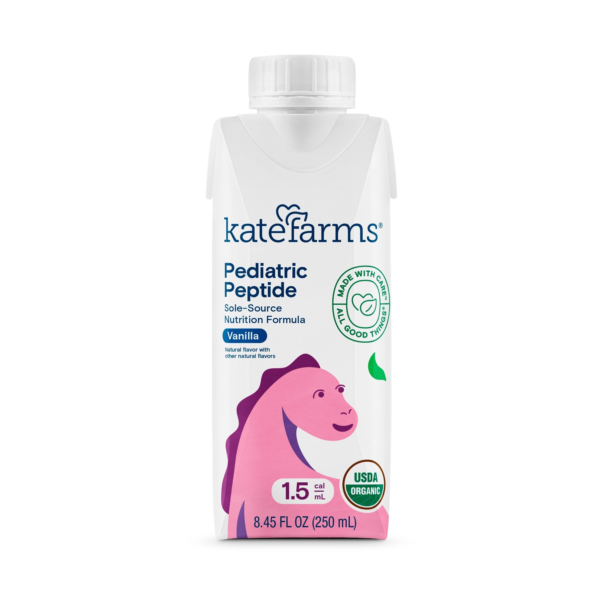 Kate Farms® Pediatric Peptide 1.5 Sole-Source Nutrition Formula, Vanilla Flavor, 8.5-ounce carton