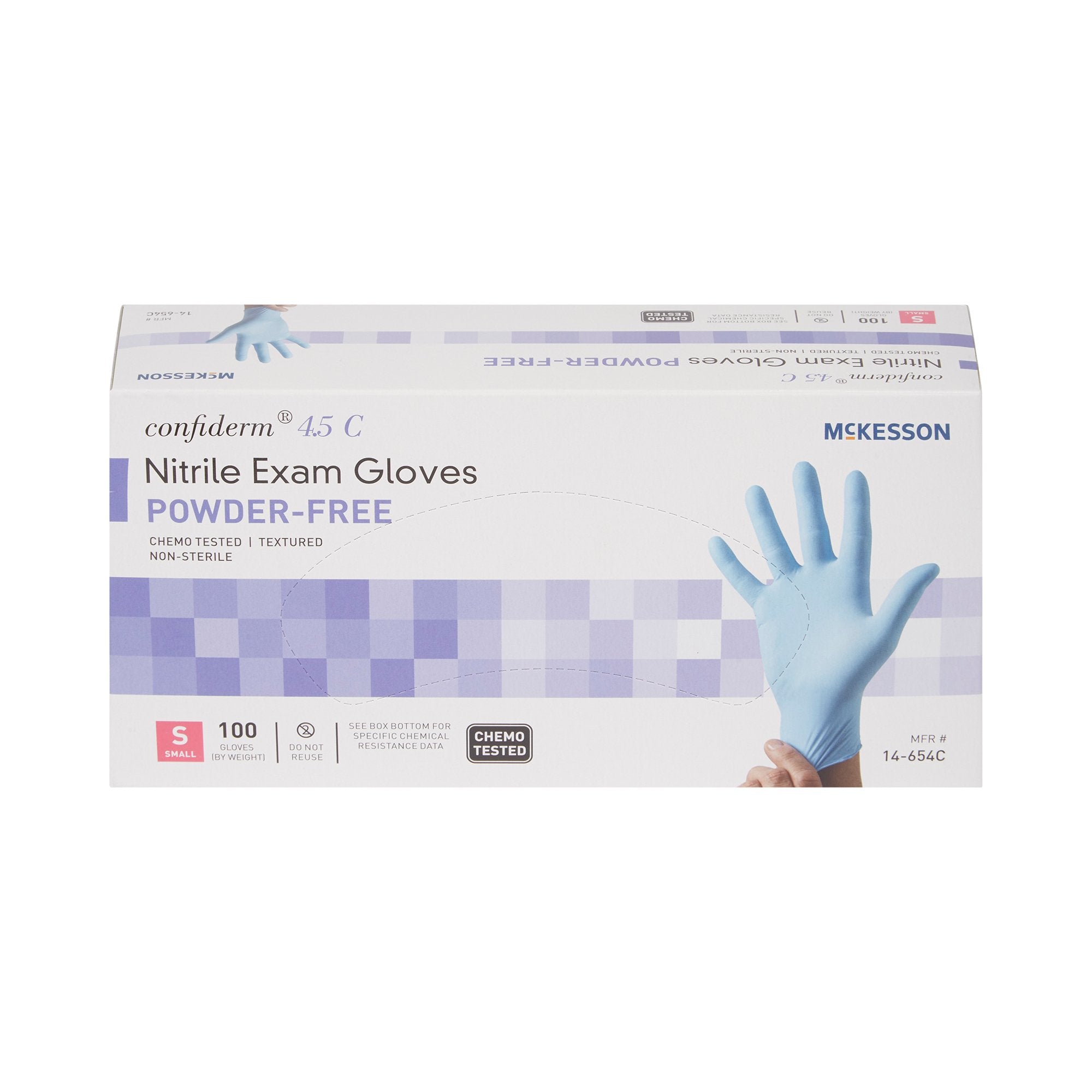 McKesson Confiderm® 4.5C Nitrile Exam Glove, Small, Blue