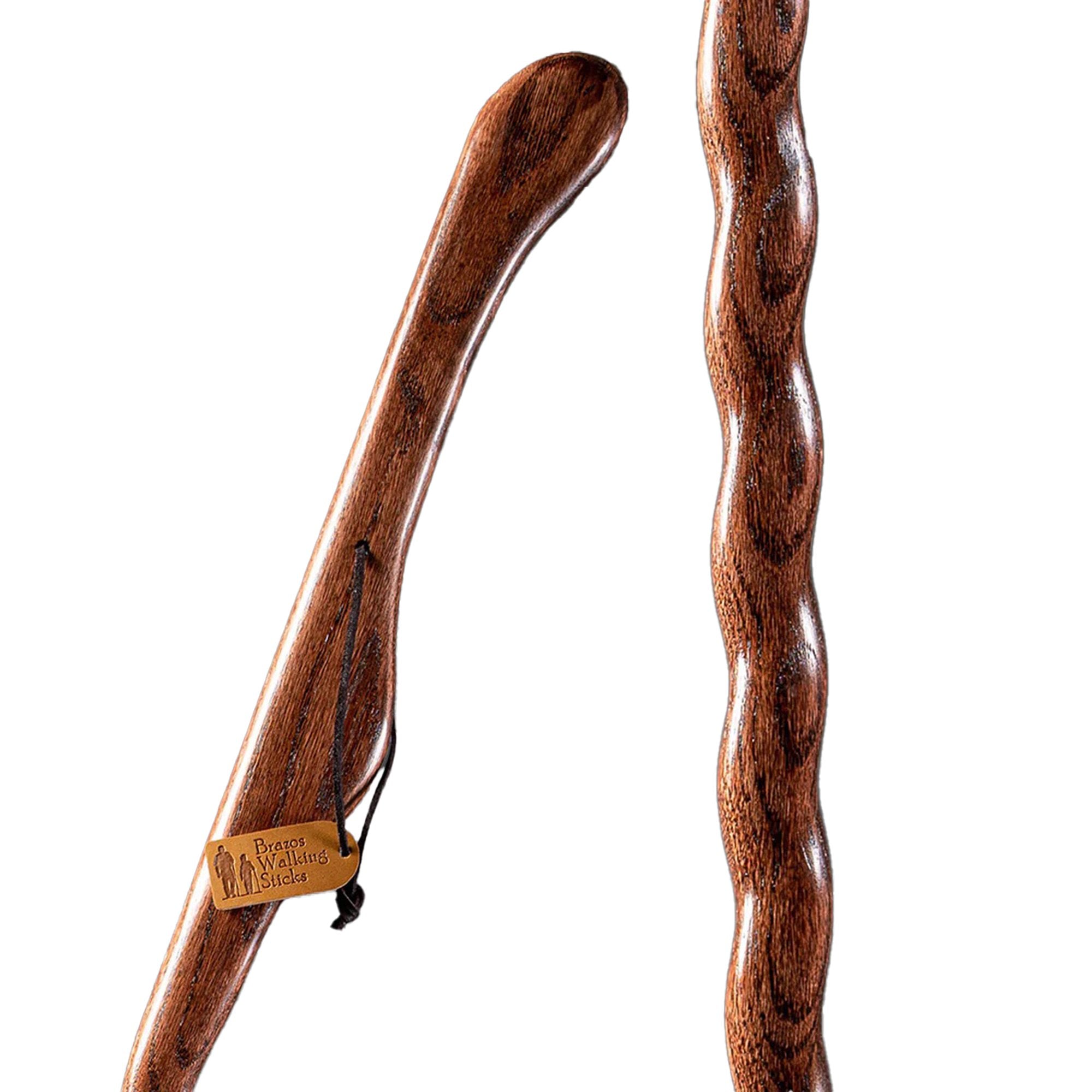 Brazos™ Twisted Oak Hitchhiker Handcrafted Walking Stick, 48-Inch, Red