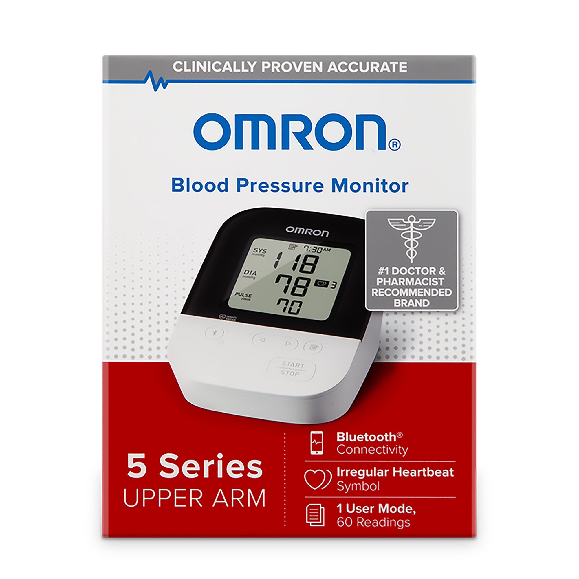 Omron 5 Series Digital Blood Pressure Monitoring Unit, Adult, Large Cuff