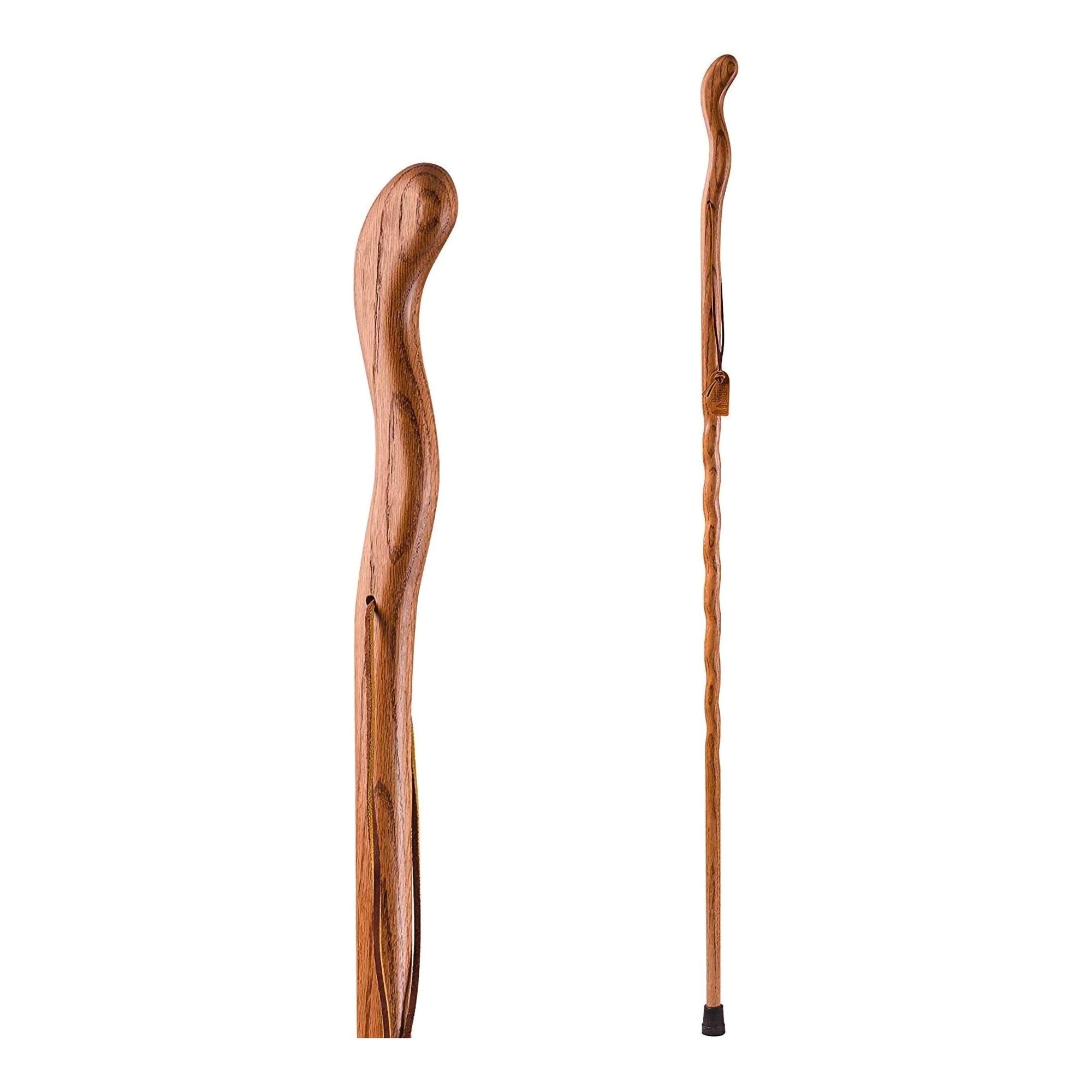 Brazos™ Twisted Oak Ergonomic Fitness Handcrafted Walking Stick, 55-Inch, Tan