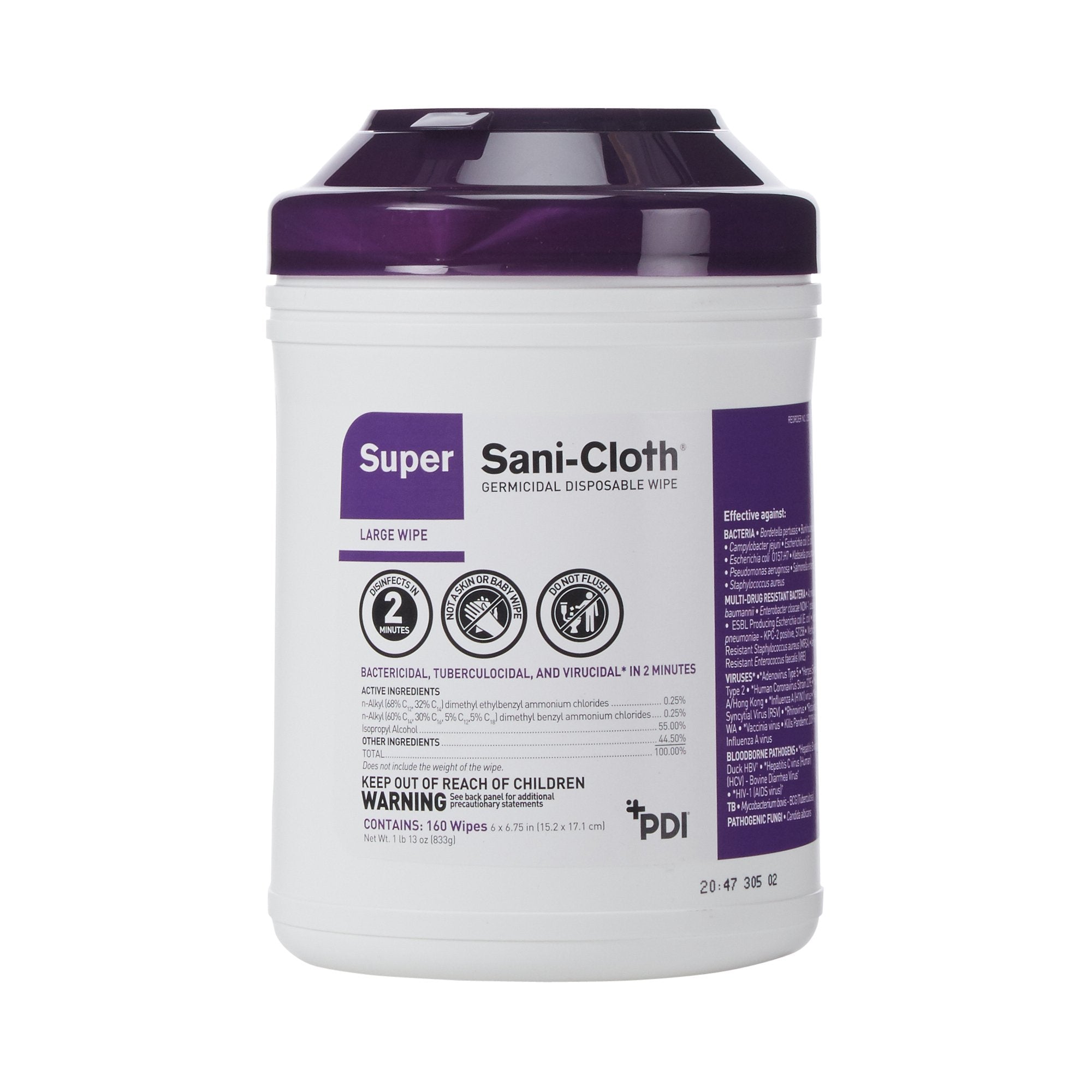 Super Sani-Cloth® Surface Disinfectant Wipe, Large Canister