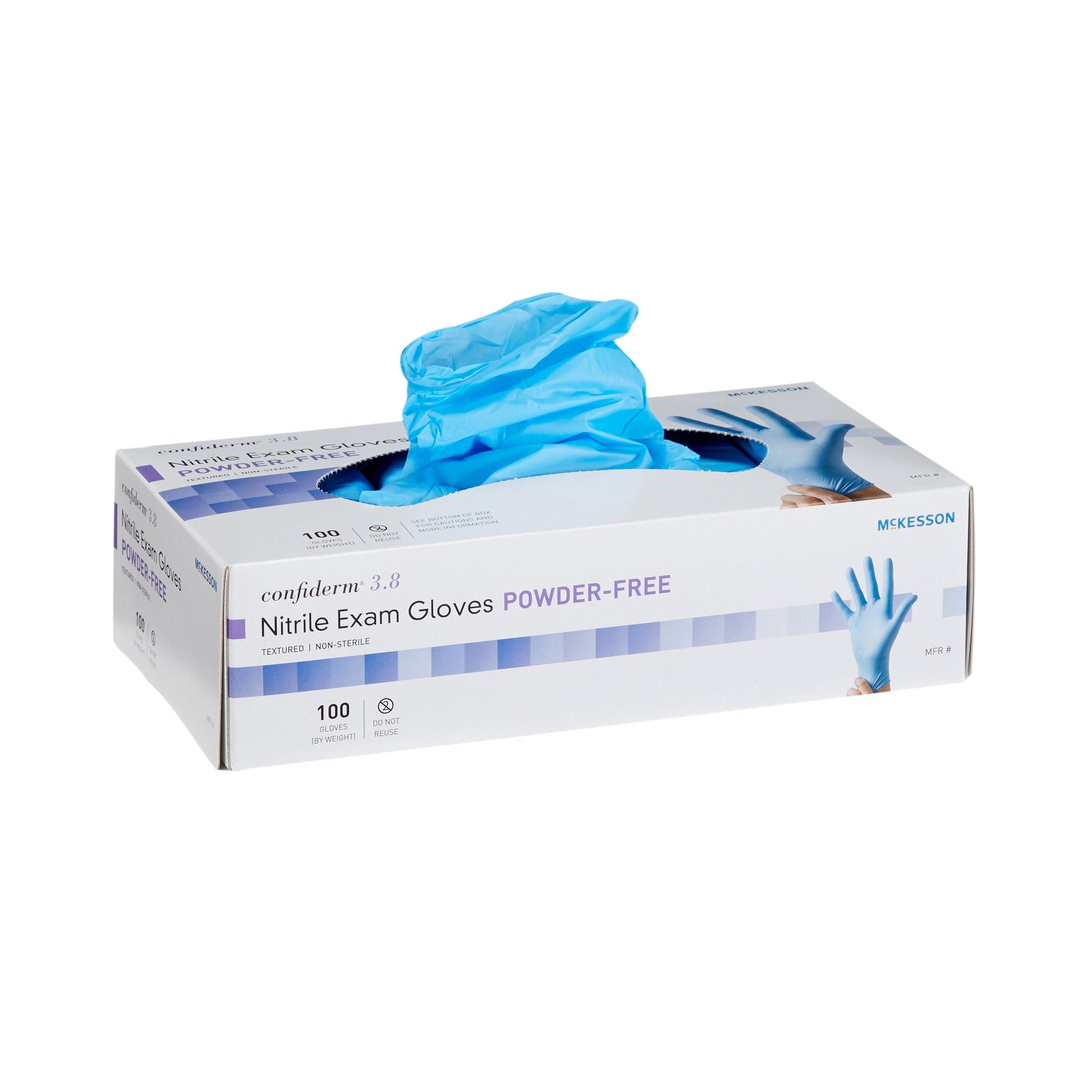 McKesson Confiderm® 3.8 Nitrile Exam Glove, Large, Blue