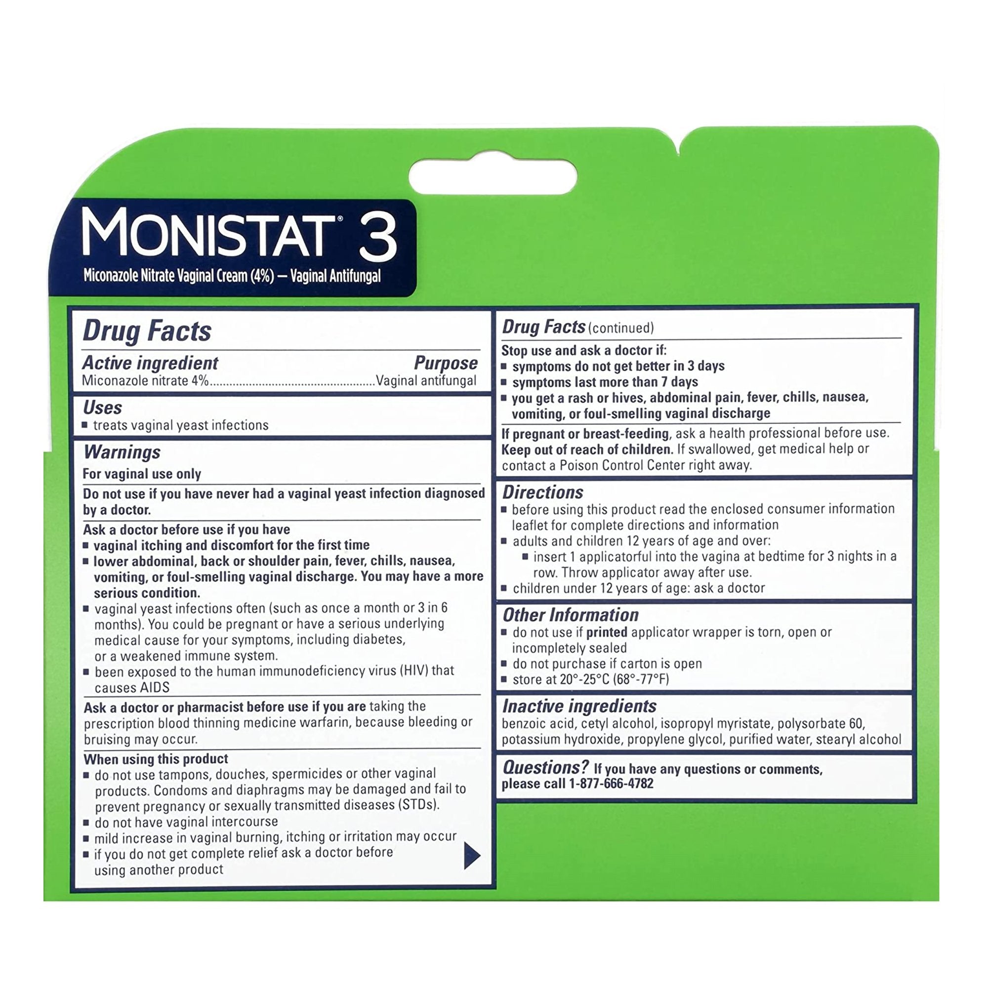 Monistat® 3-Day Treatment Vaginal Antifungal Prefilled Cream Applicators