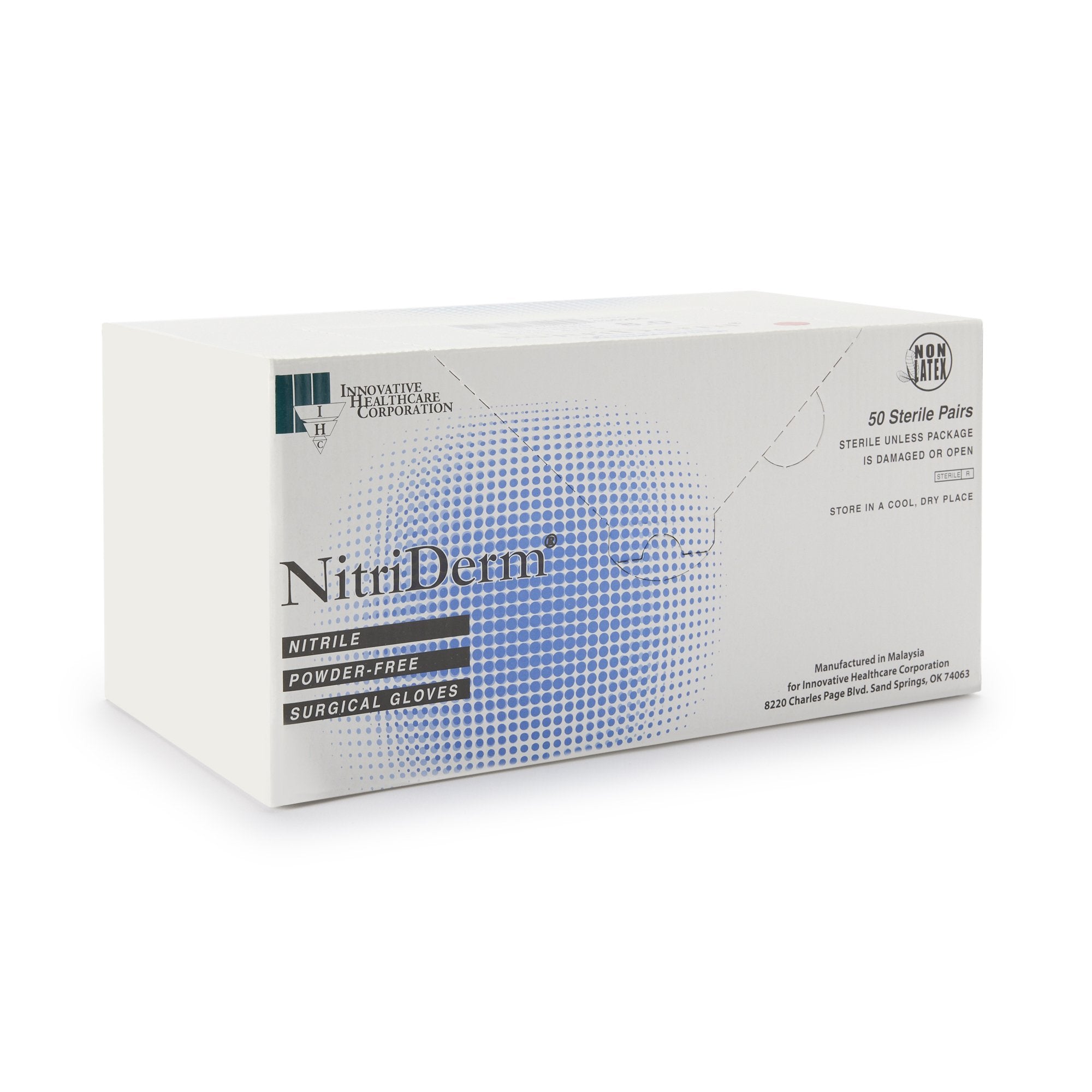 NitriDerm® Nitrile Surgical Glove, Size 8.5, White