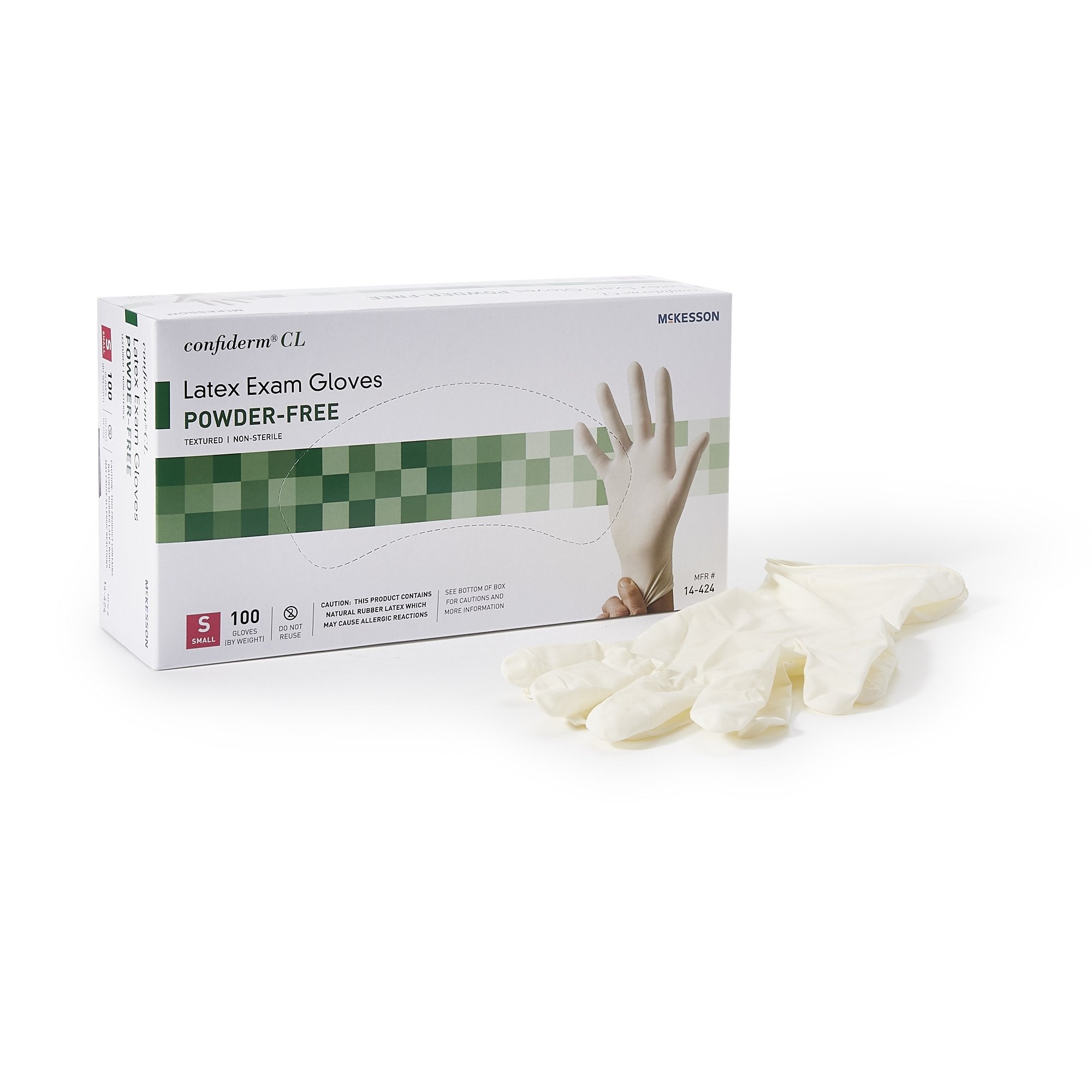McKesson Confiderm® Latex Exam Glove, Small, Ivory