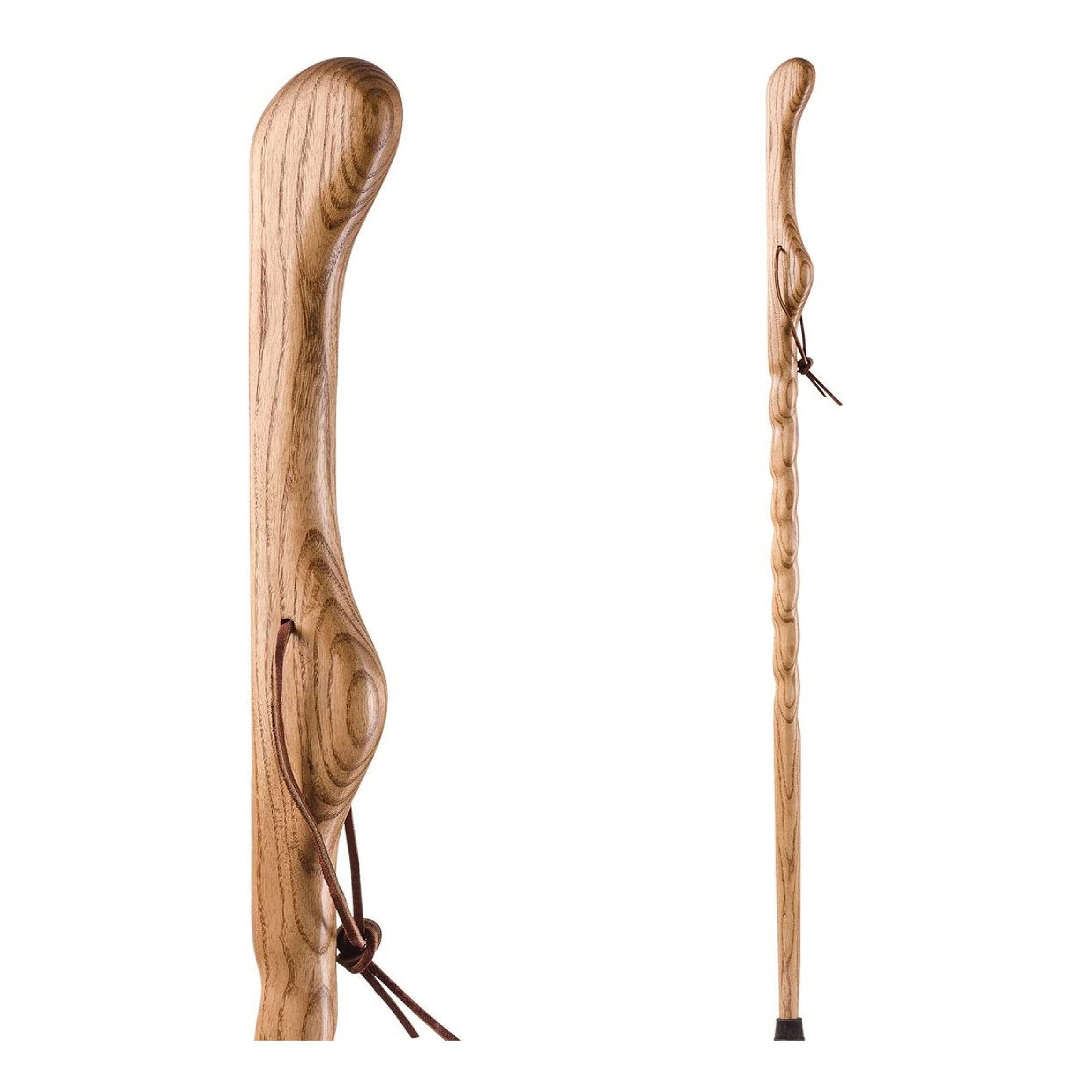 Brazos™ Twisted Oak Hitchhiker Handcrafted Walking Stick, 58-Inch, Tan