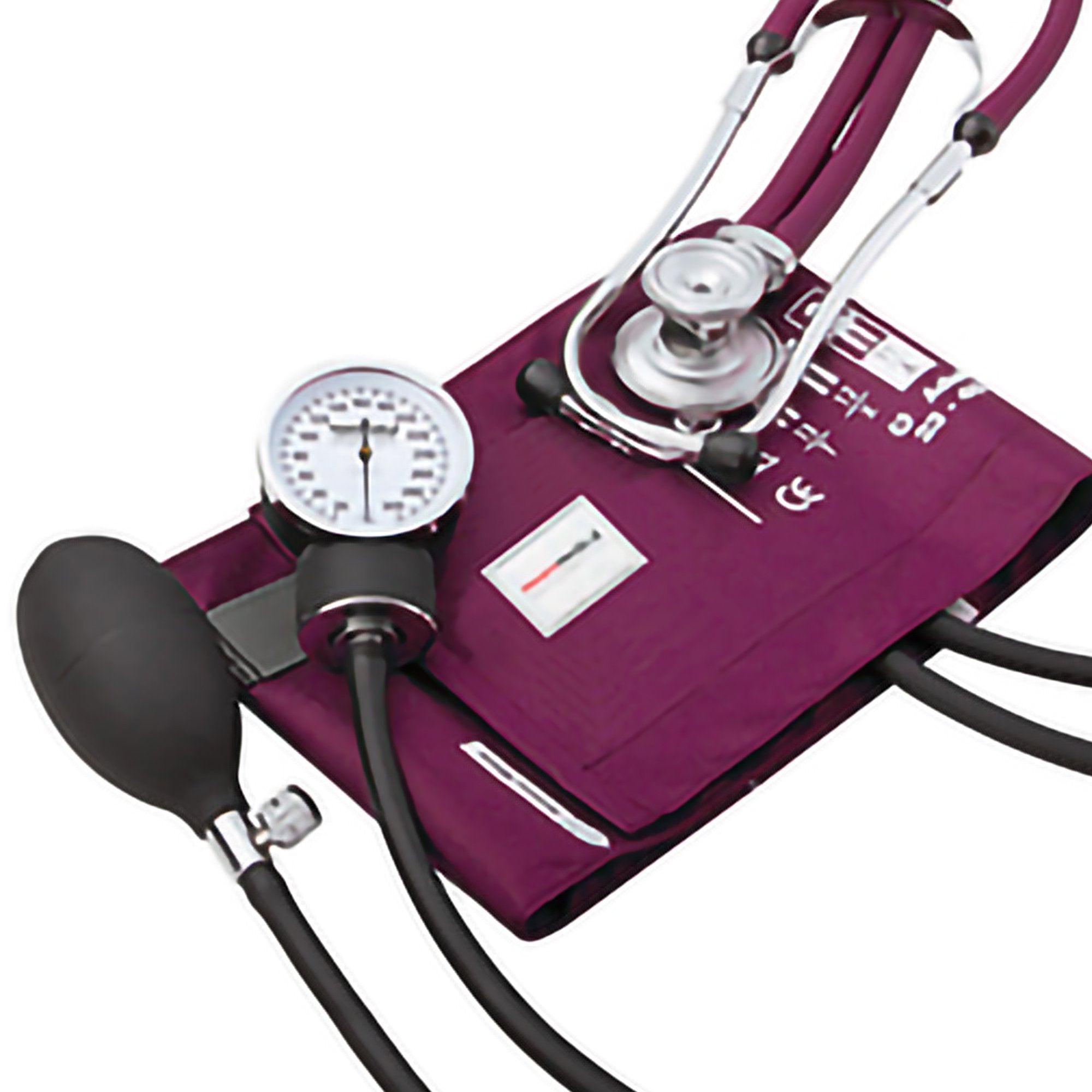 McKesson Premium Reusable Pocket Aneroid and Stethoscope Combo Set, Magenta