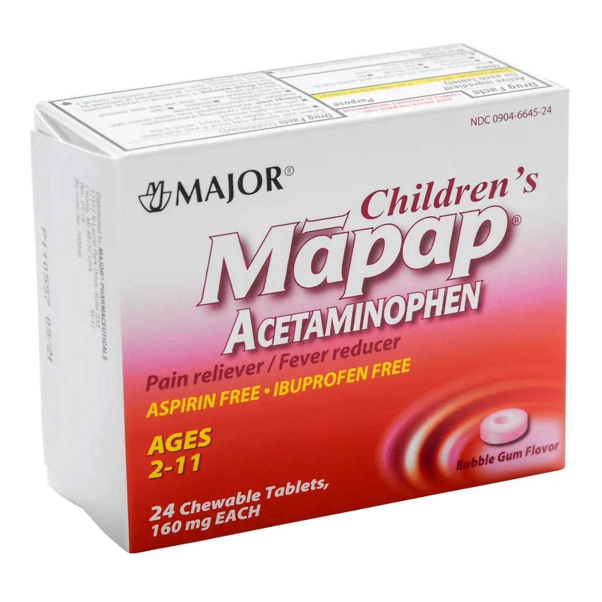 Mapap® Acetaminophen Children's Pain Relief / Fever Reducer, Bubble Gum flavor