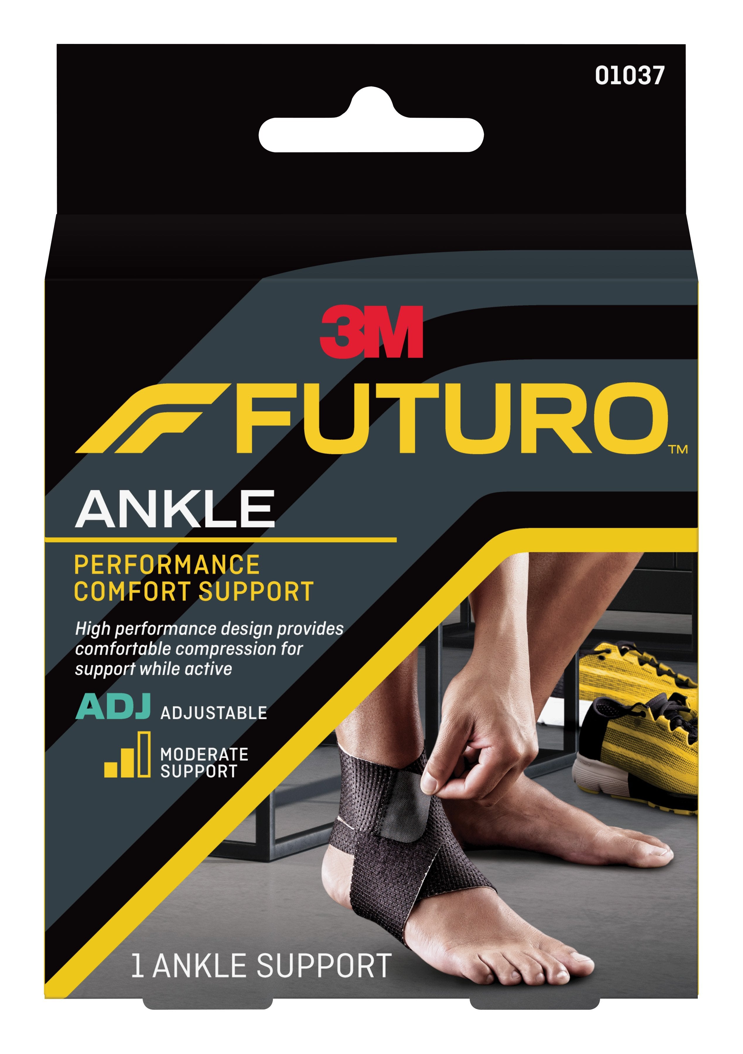 3M™ Futuro™ Ankle Brace, Low Profile, Black, One Size Fits Most