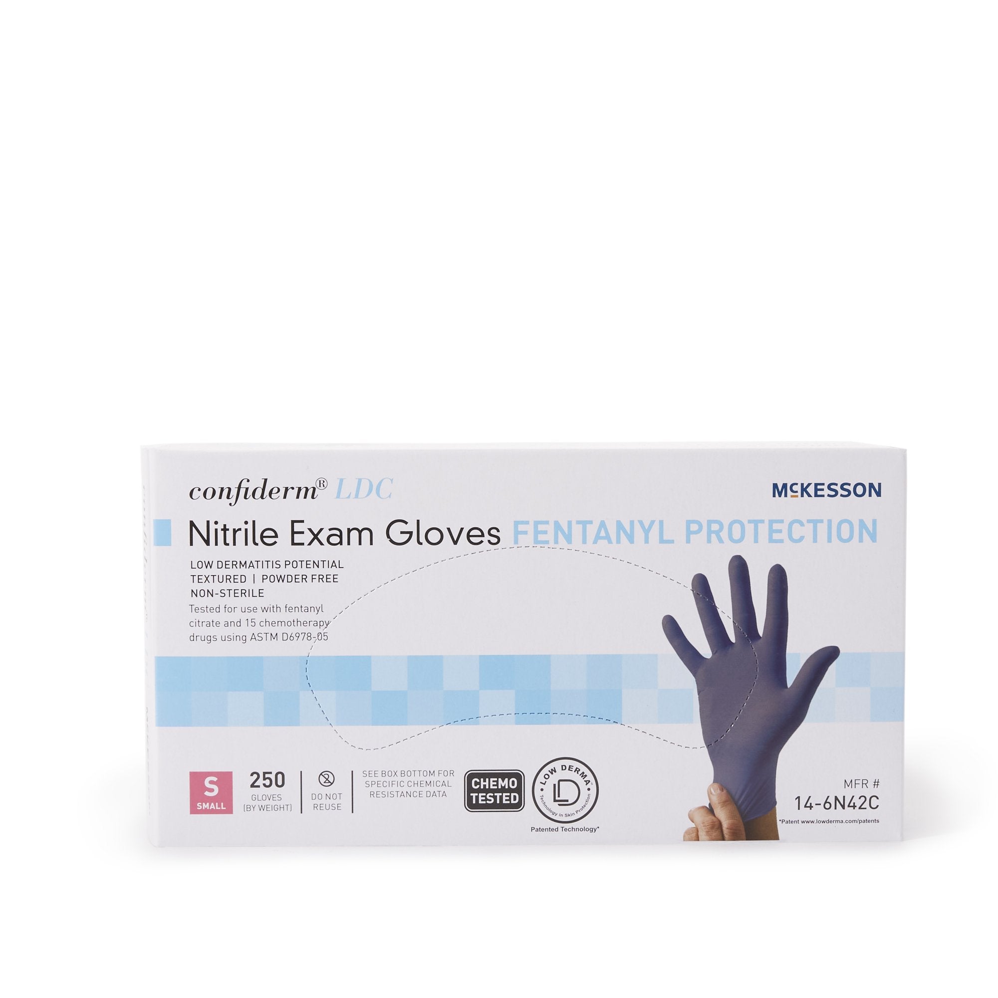 McKesson Confiderm® LDC Nitrile Exam Glove, Small, Blue