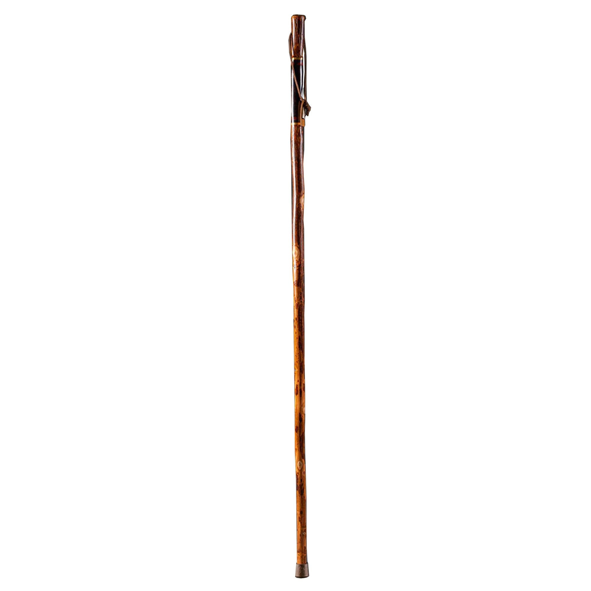 Brazos™ Exotic Leather Safari Hickory Rustic Walking Stick, 55-Inch