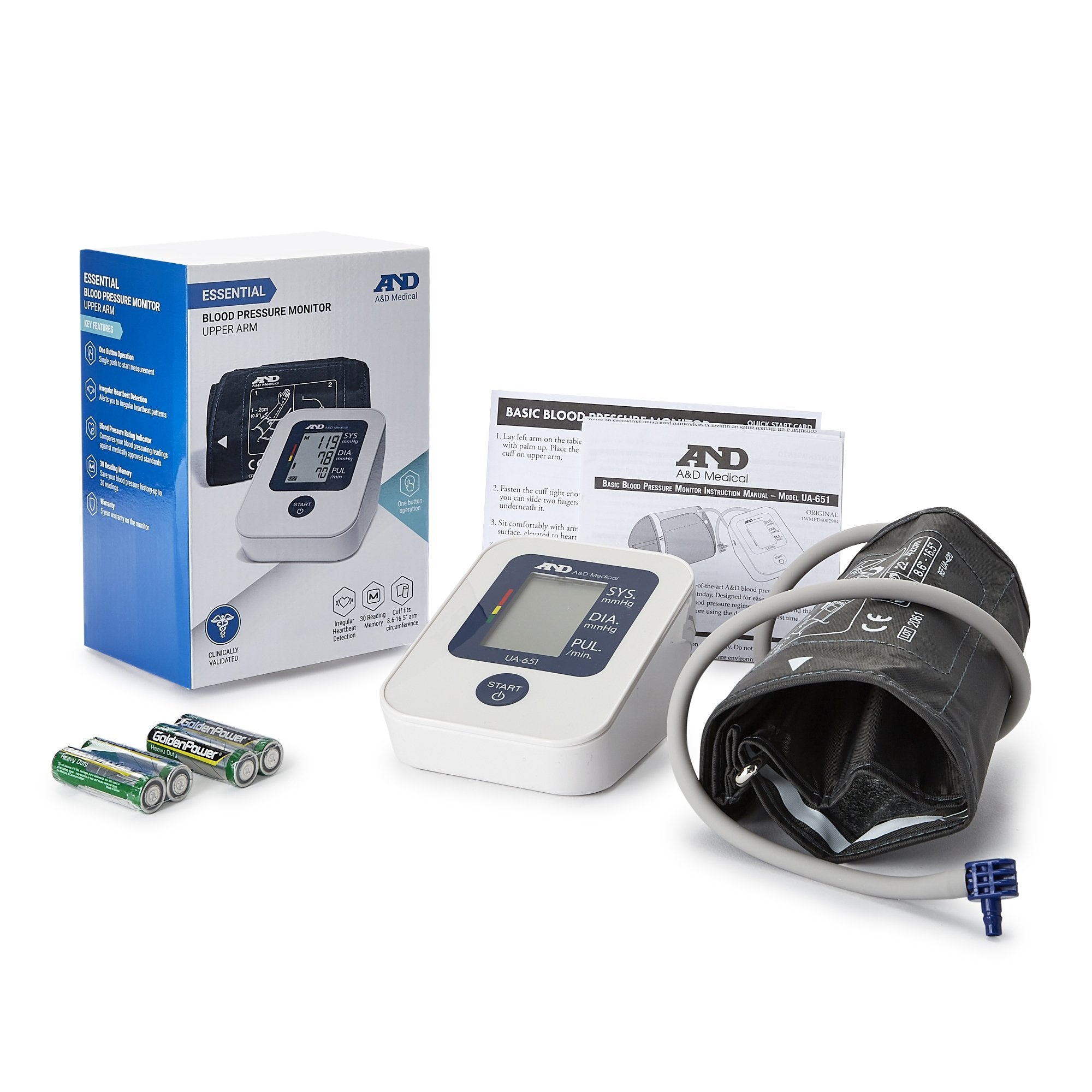 A&D Medical Essential Wide Range Cuff Blood Pressure Monitor