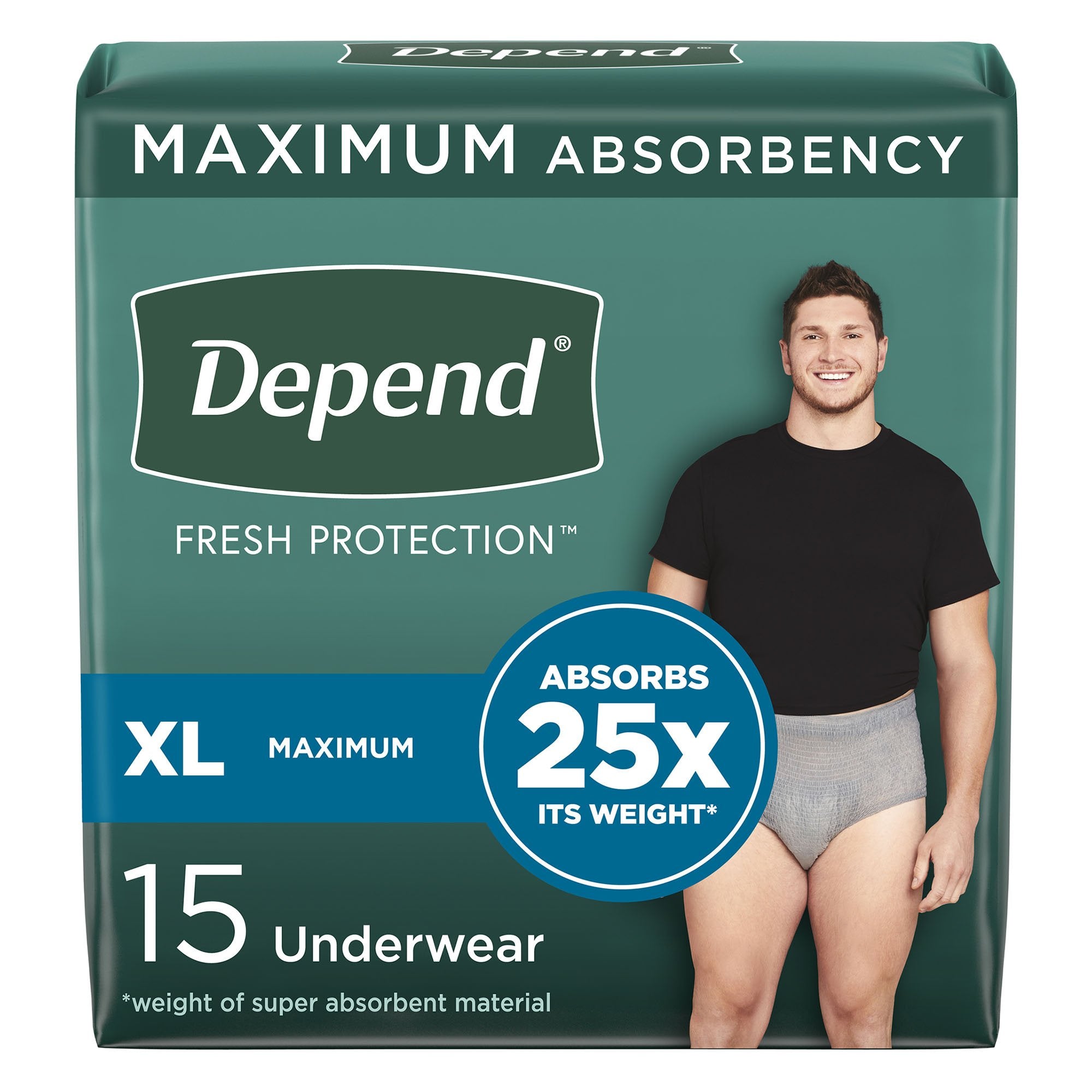 Depend® Fresh Protection™ Mens Maximum Absorbency Underwear, X-Large, 15 ct.