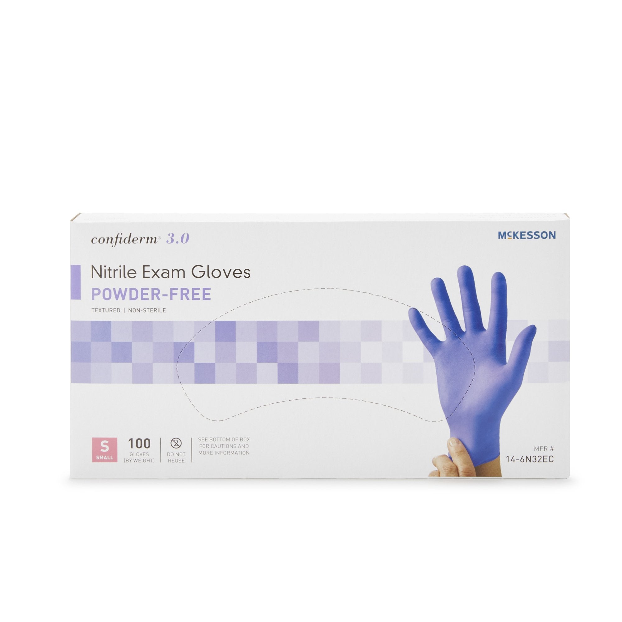 McKesson Confiderm® 3.0 Nitrile Exam Glove, Small, Blue