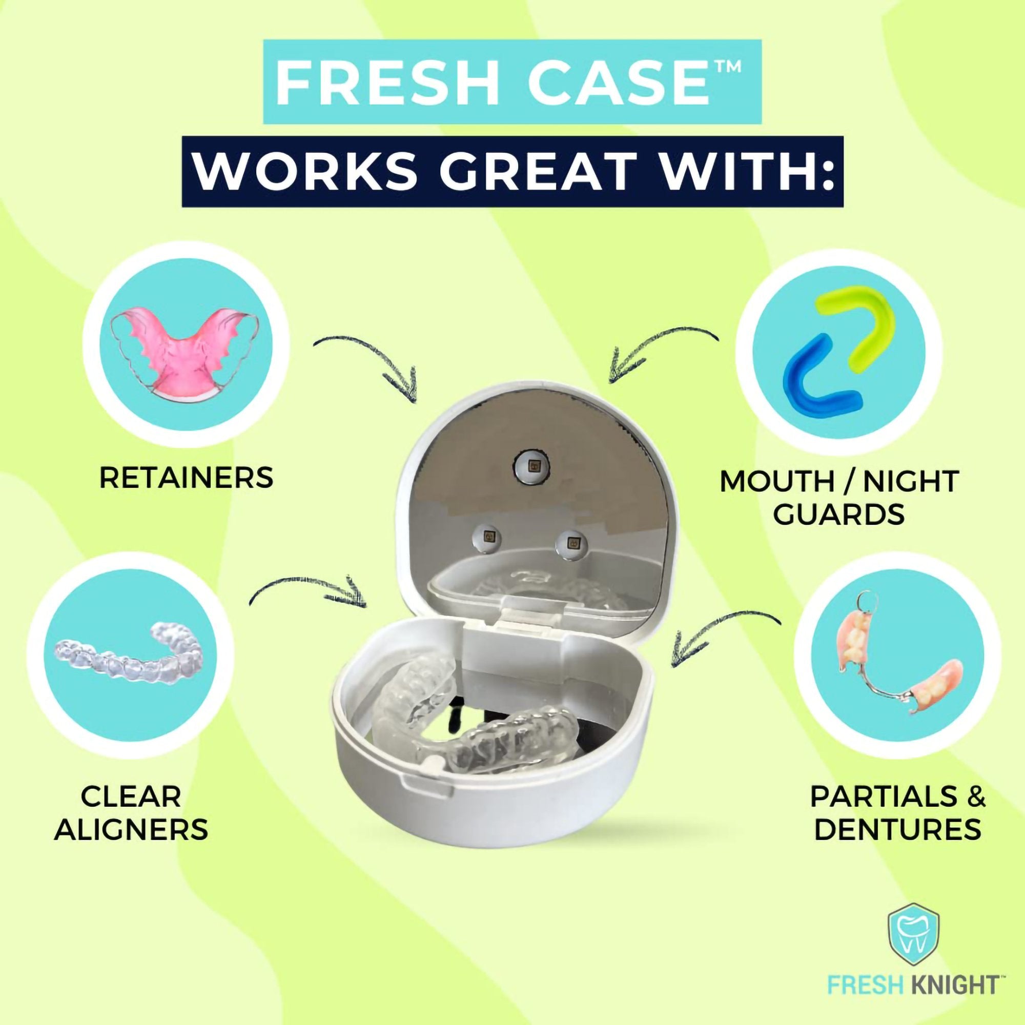 Fresh Knight™ Fresh Case™ UV Retainer Case, White