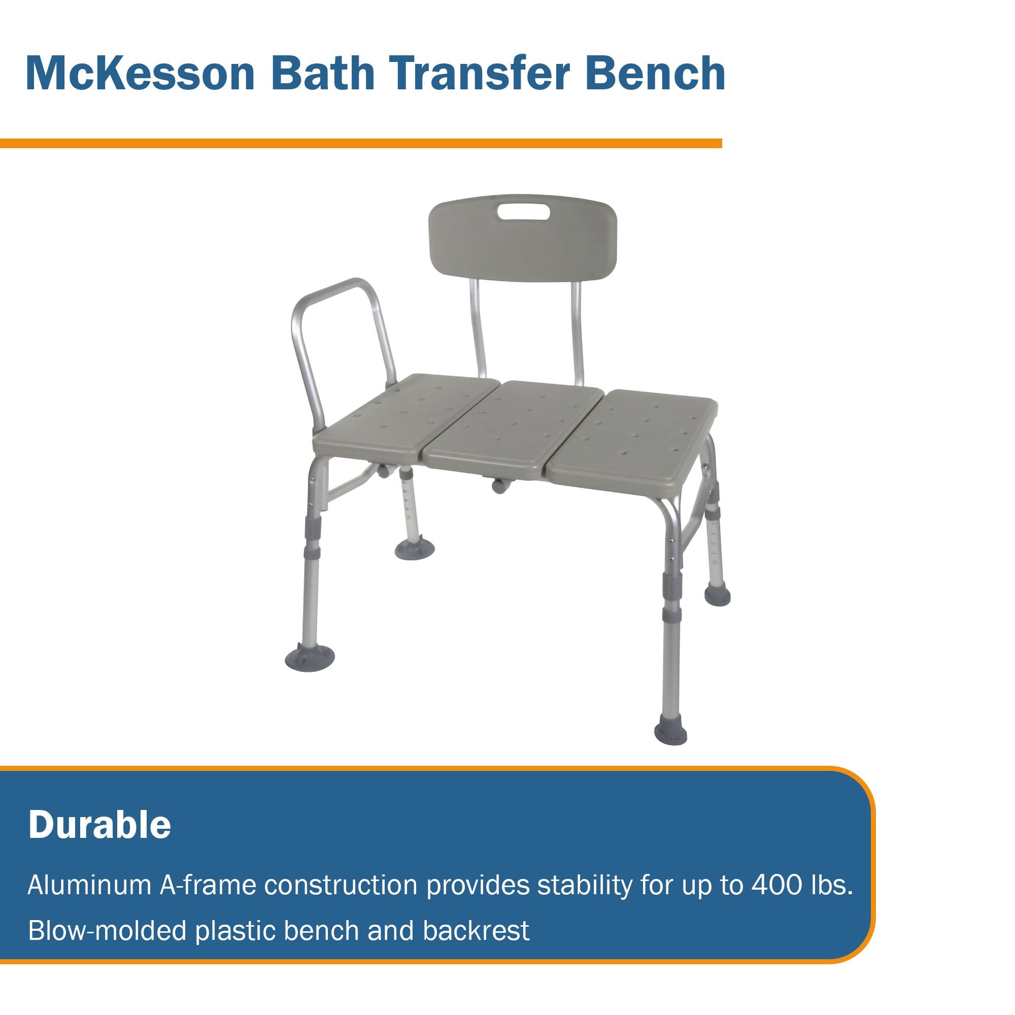 McKesson Aluminum Transfer Bench with Reversible Back