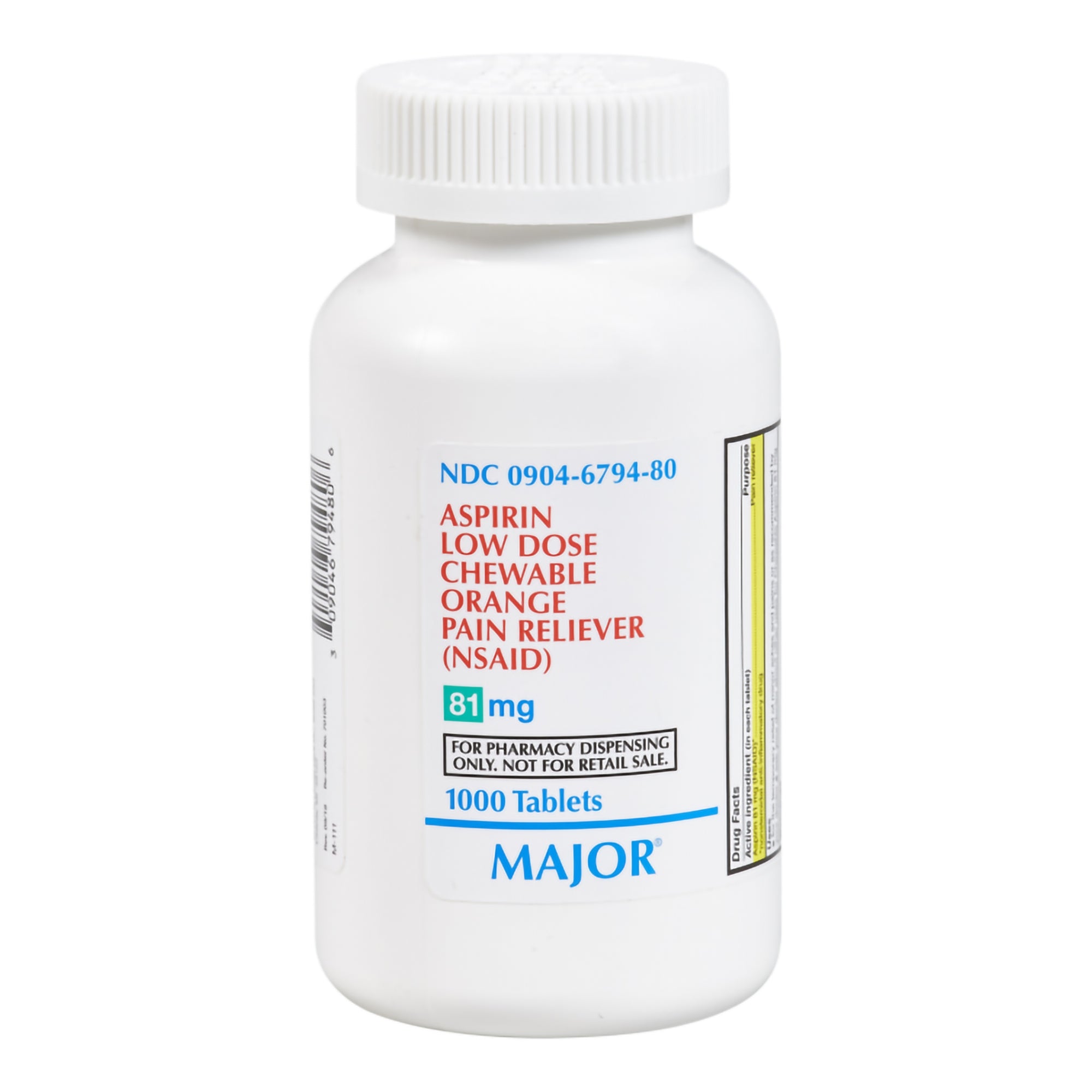 Major® Low Dose Chewable Aspirin, Orange Flavor