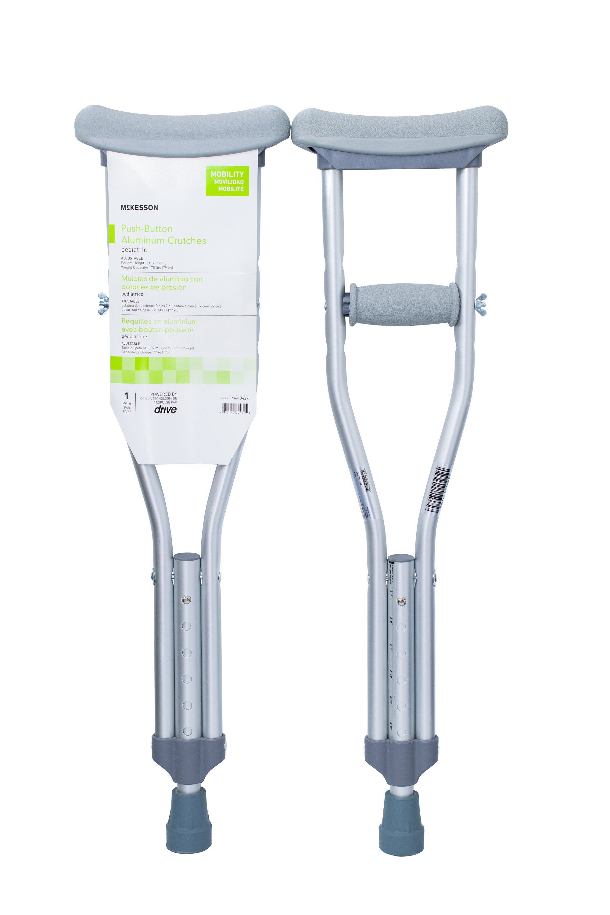 McKesson Underarm Crutches for Children 3'7" to 4' in Height