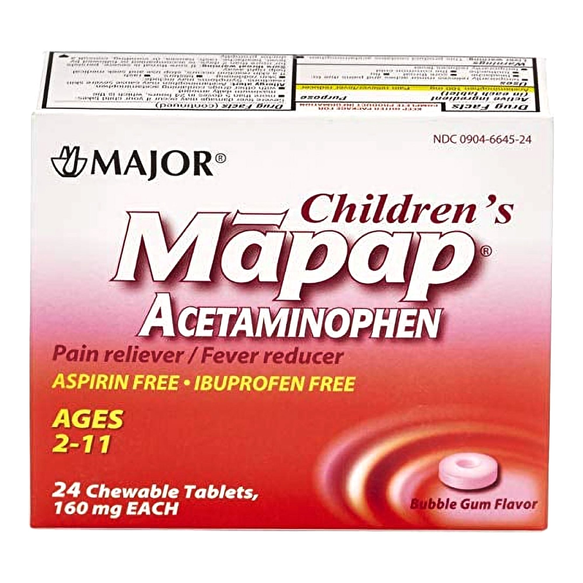 Mapap® Acetaminophen Children's Pain Relief / Fever Reducer, Bubble Gum flavor