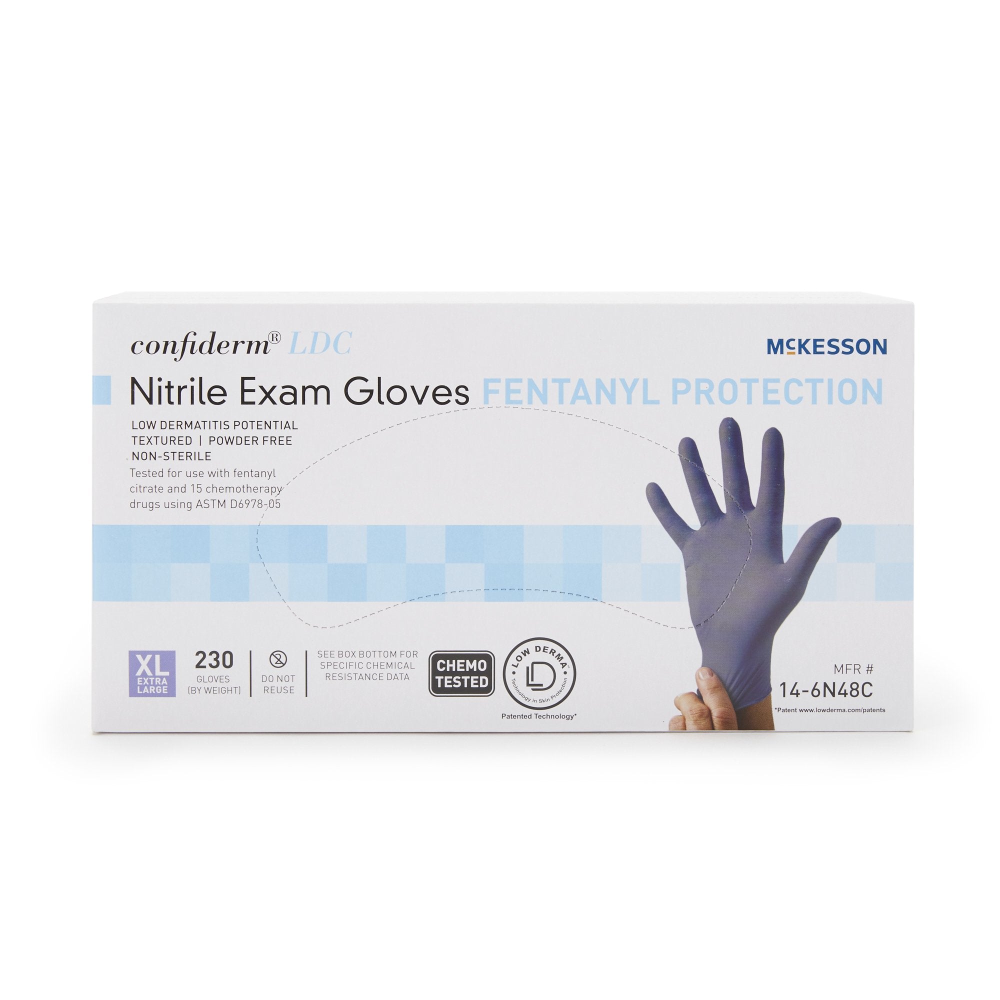 McKesson Confiderm® LDC Exam Glove, Extra Large, Blue