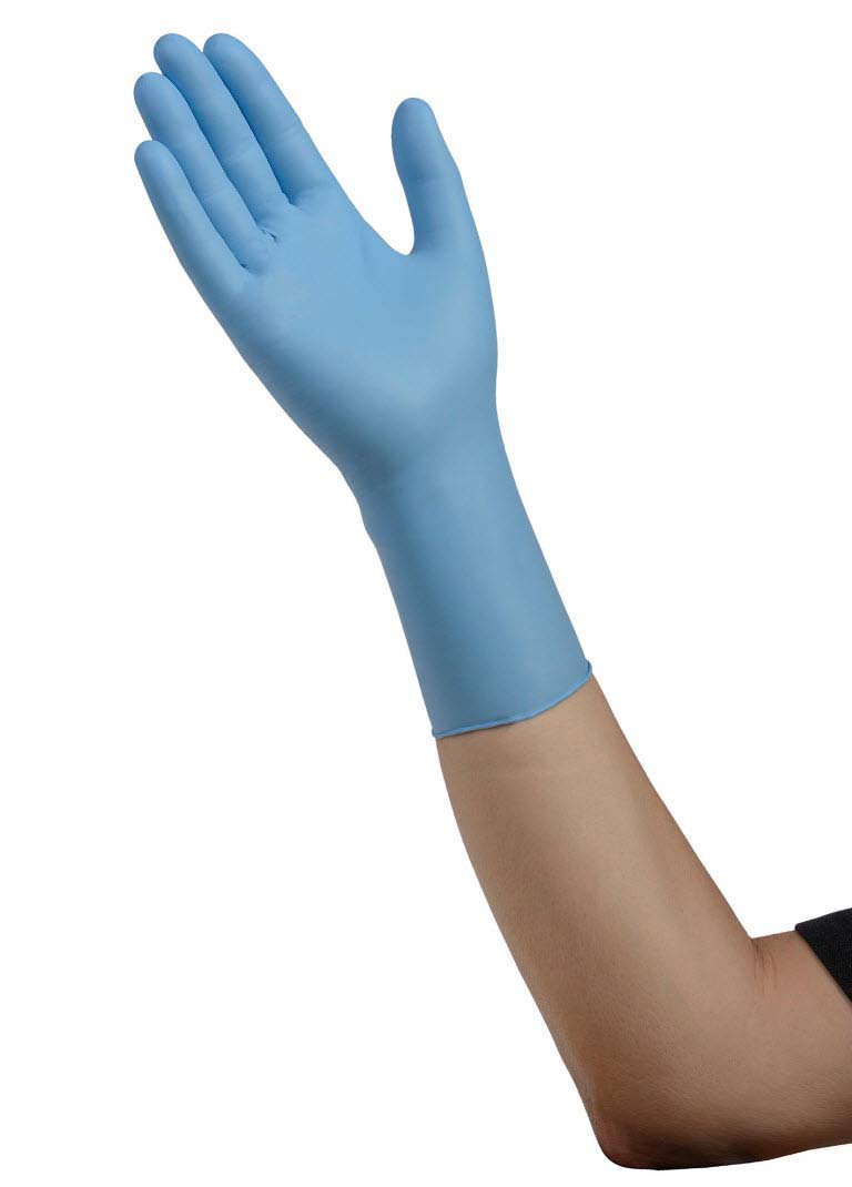 Cardinal Health™ Nitrile Extended Cuff Length Exam Glove, Extra Large, Blue