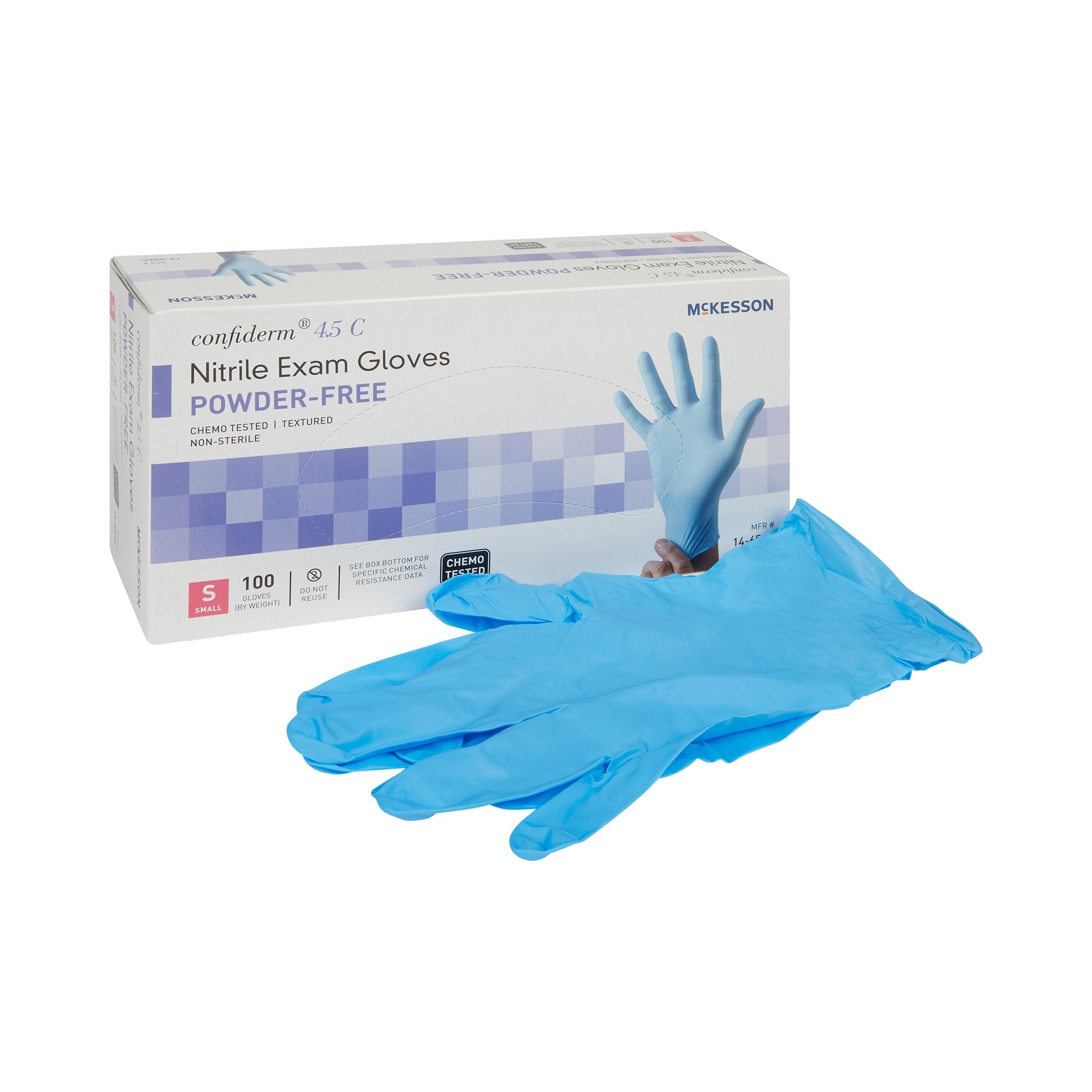 McKesson Confiderm® 4.5C Nitrile Exam Glove, Small, Blue