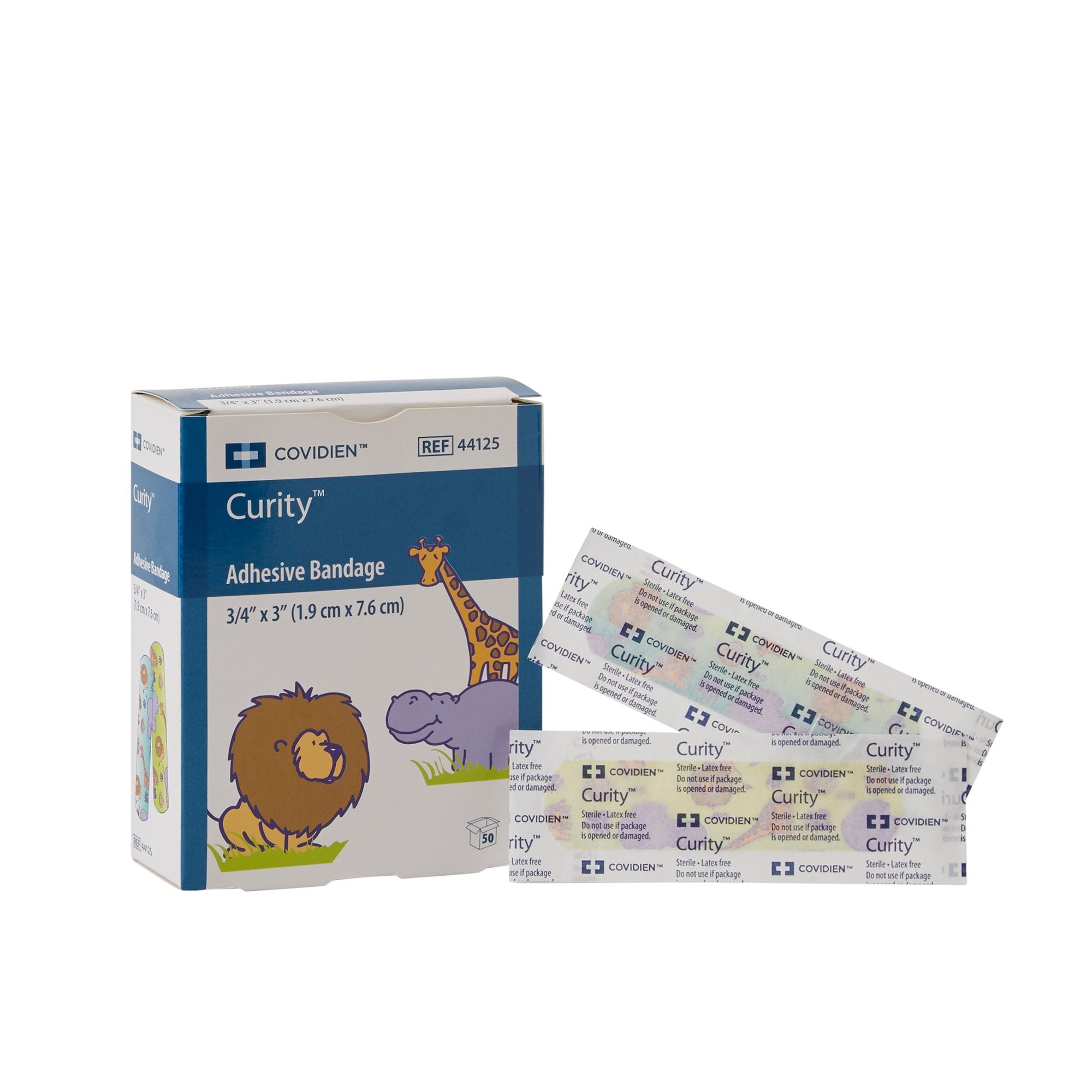 Curity™ Zoo Design Adhesive Strip, ¾ x 3 Inch