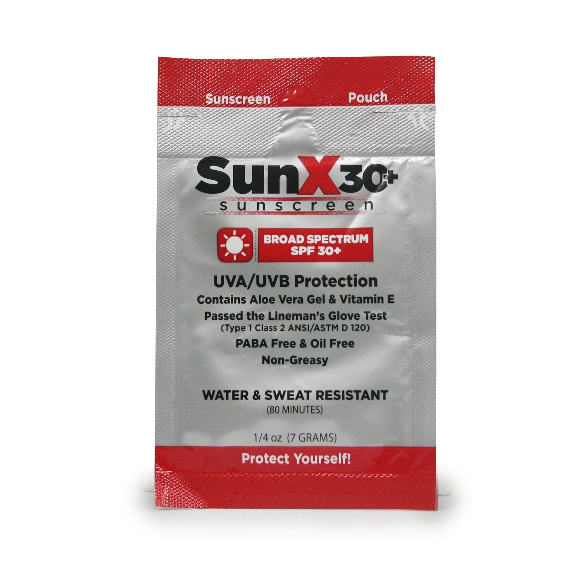 SunX® SPF 30+ Sunscreen with Dispenser Box, Individual Packet