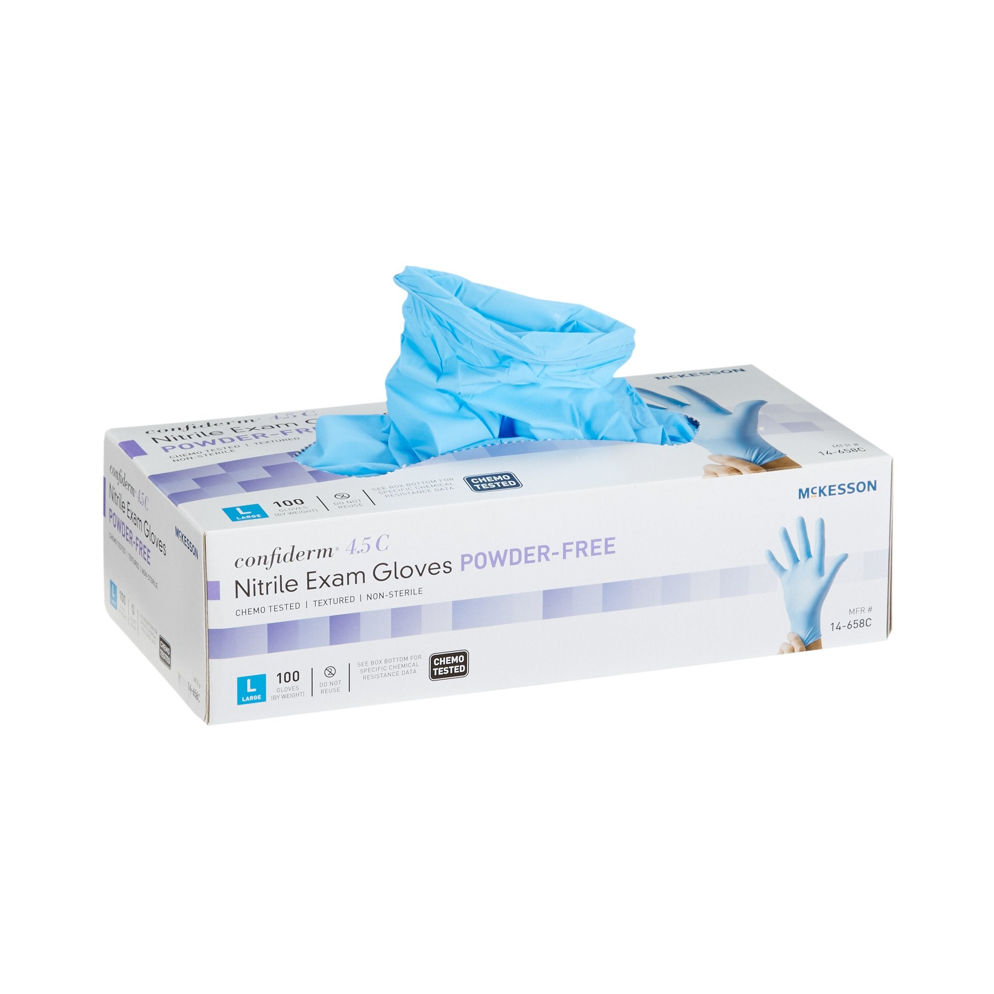 McKesson Confiderm® 4.5C Nitrile Exam Glove, Large, Blue