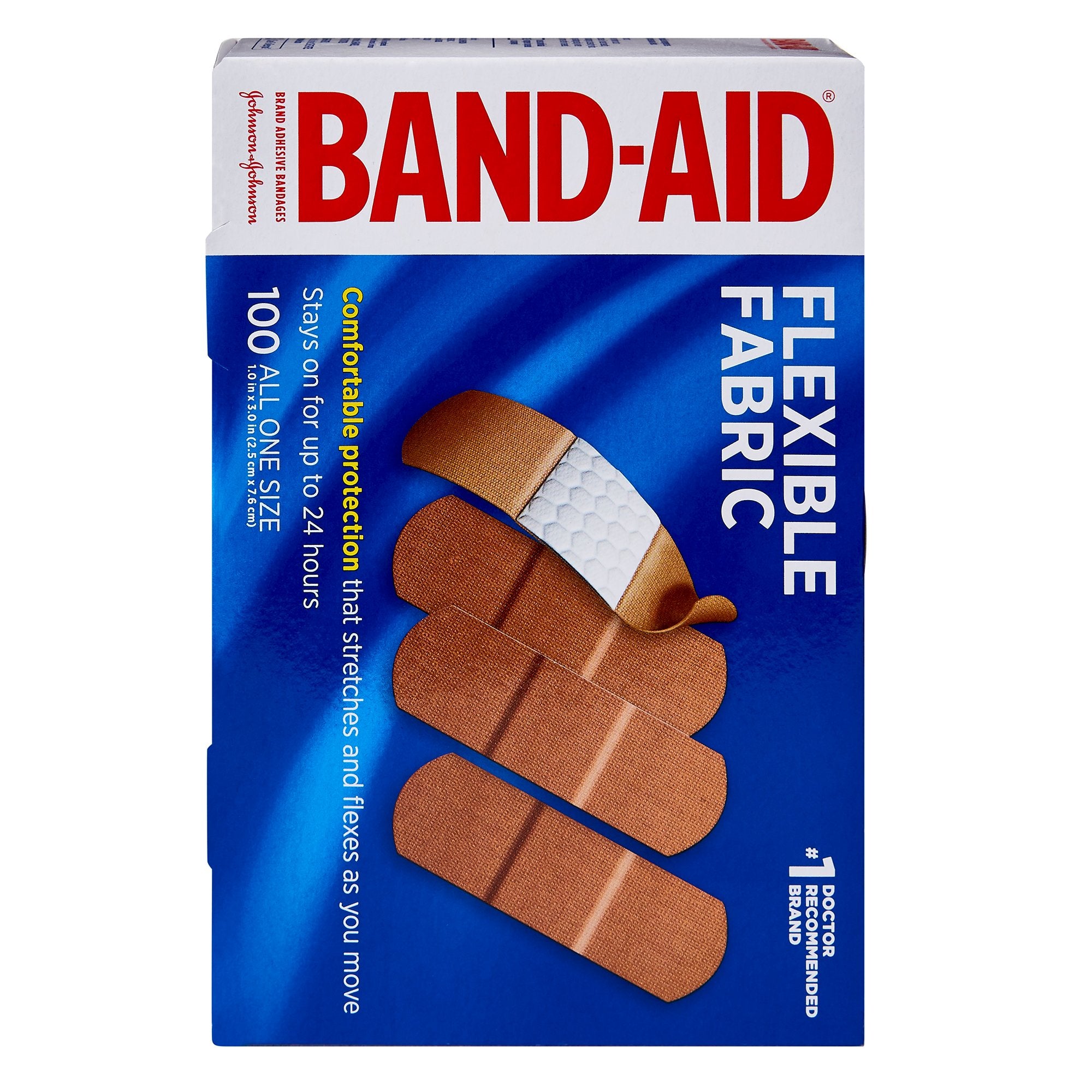 Band-Aid® Flexible Fabric Tan Adhesive Strip, 1 x 3 Inch