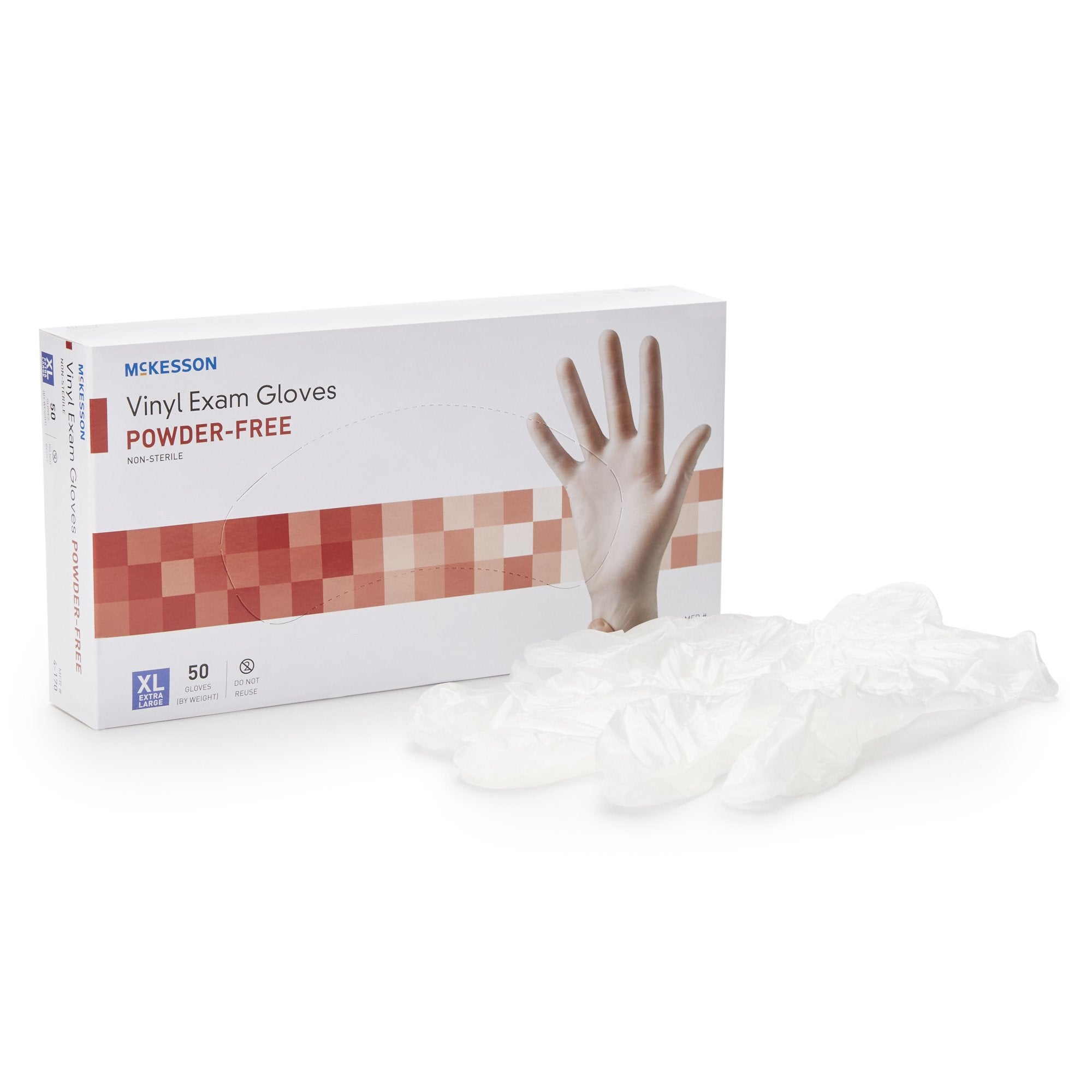 McKesson Confiderm® Vinyl Exam Glove, Extra Large, Clear