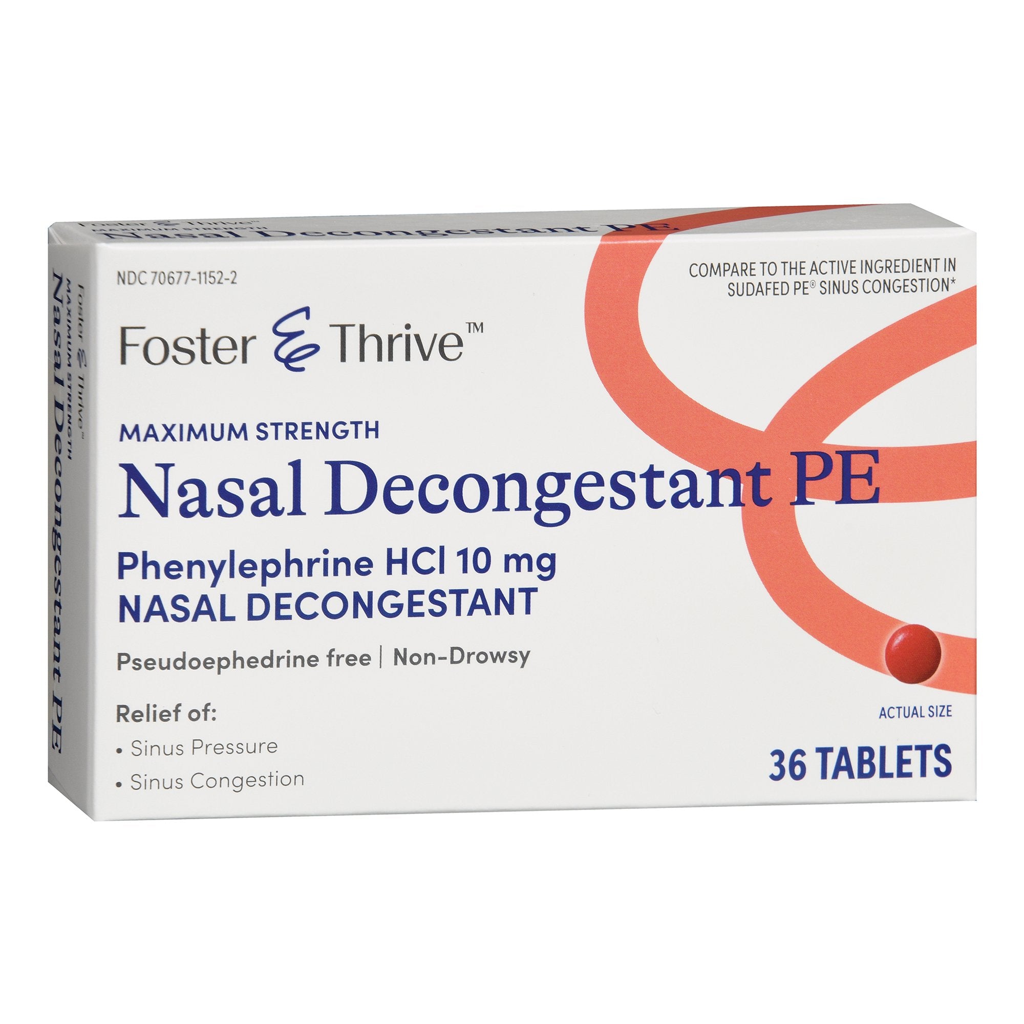 Foster & Thrive™ Nasal Decongestant PE Tablets Maximum Strength