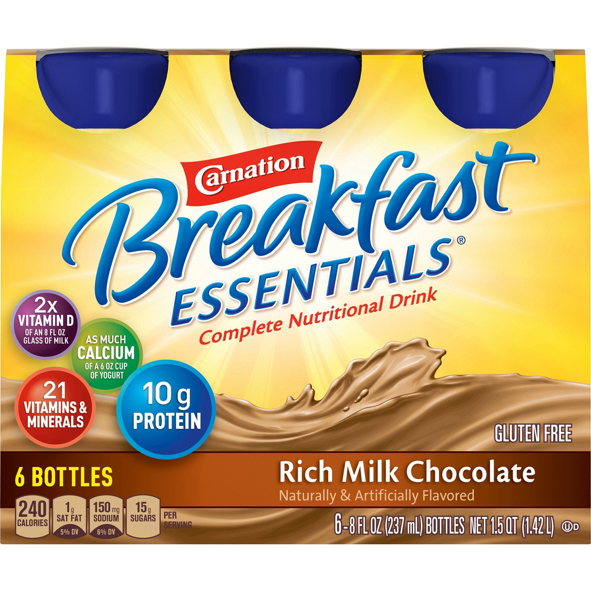Carnation Breakfast Essentials® Chocolate Nutritional Drink, 8-ounce bottle