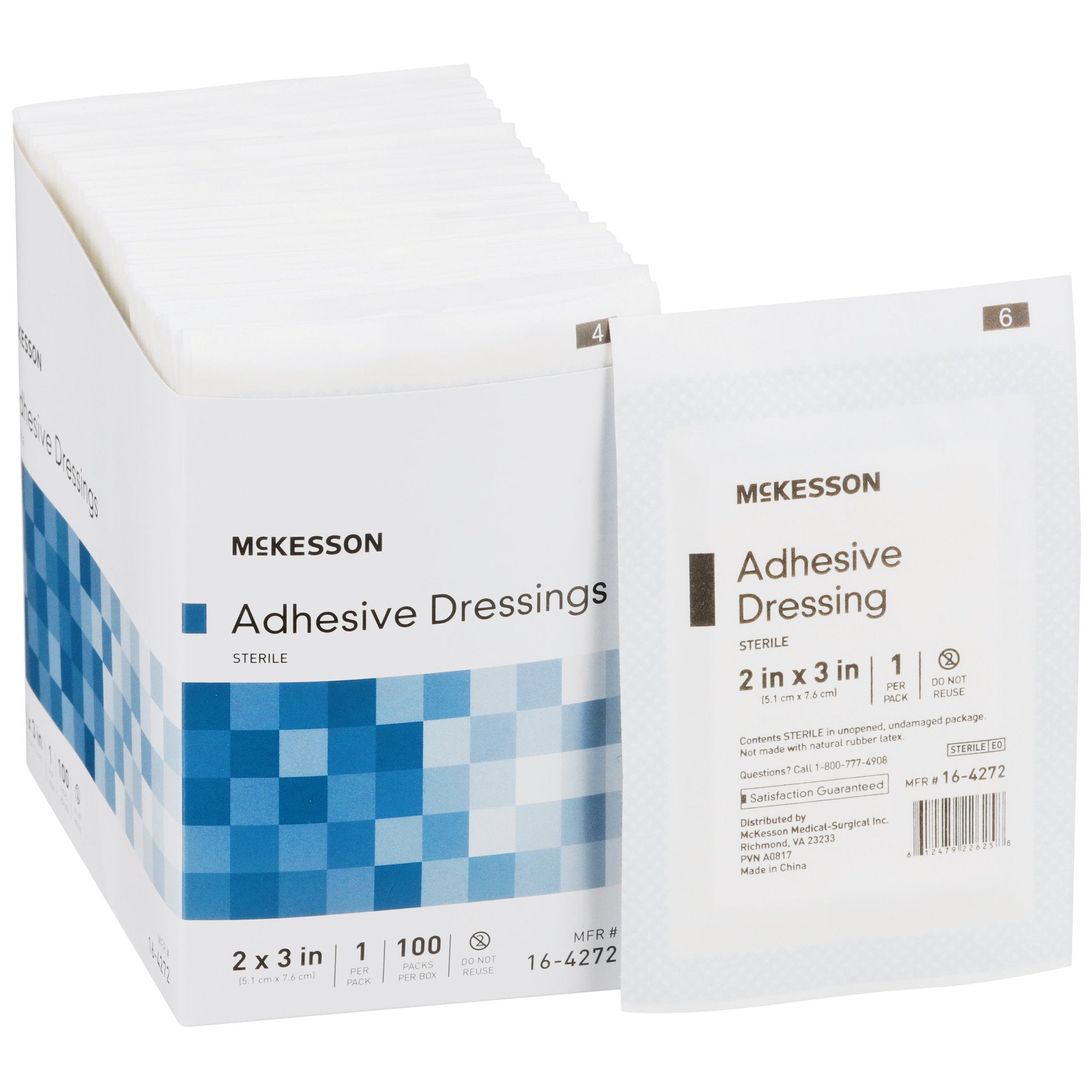 McKesson White Adhesive Dressing, 2 x 3 Inch