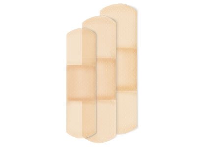 American® White Cross Sheer Adhesive Strip, Assorted Sizes