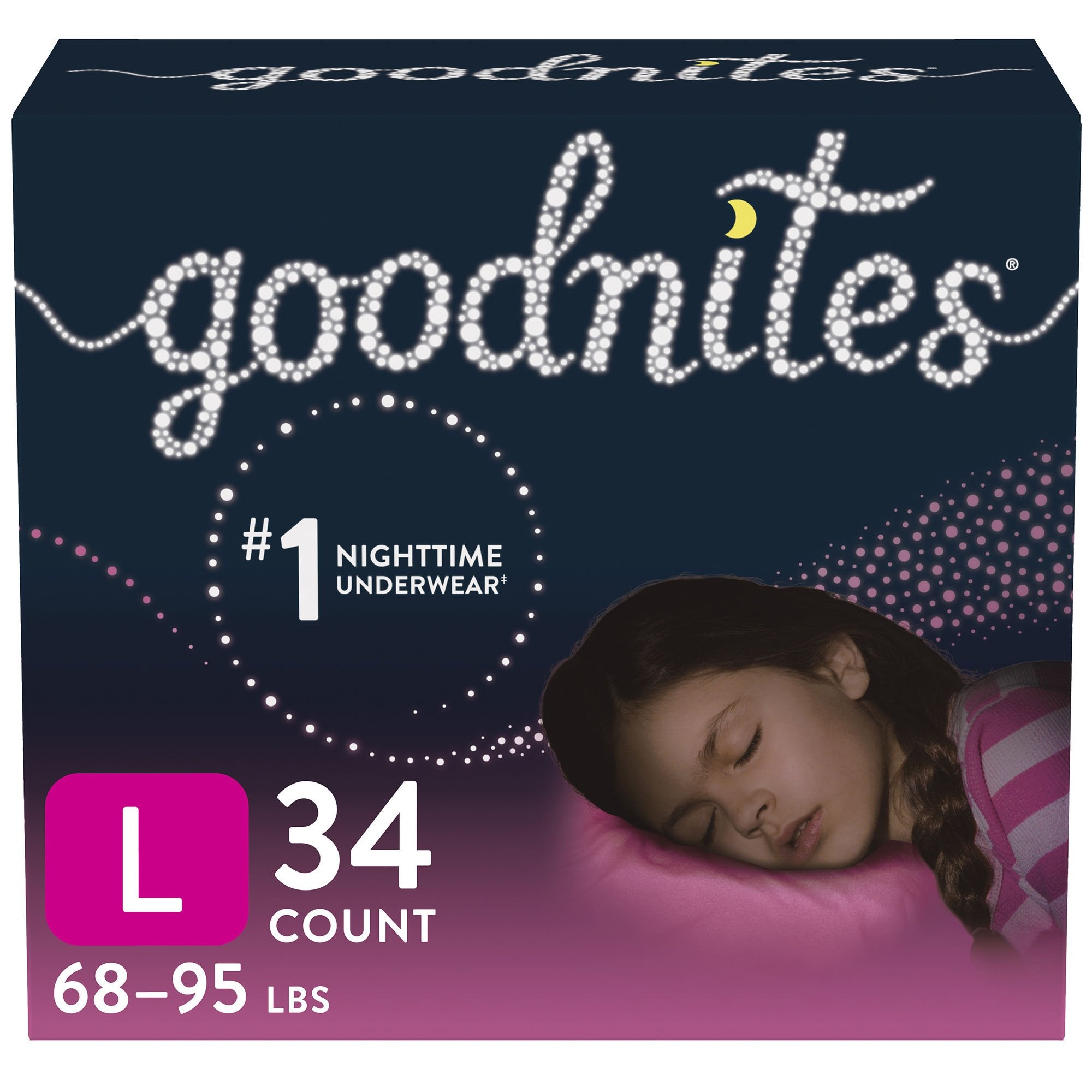 Goodnites® Girls Heavy Absorbency Nighttime Underwear, Large