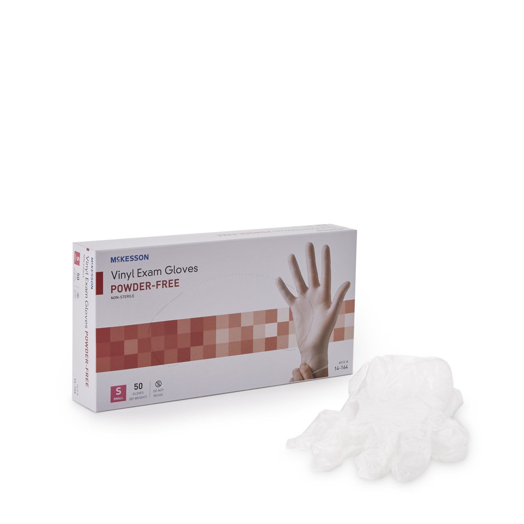 McKesson Confiderm® Vinyl Exam Glove, Small, Clear